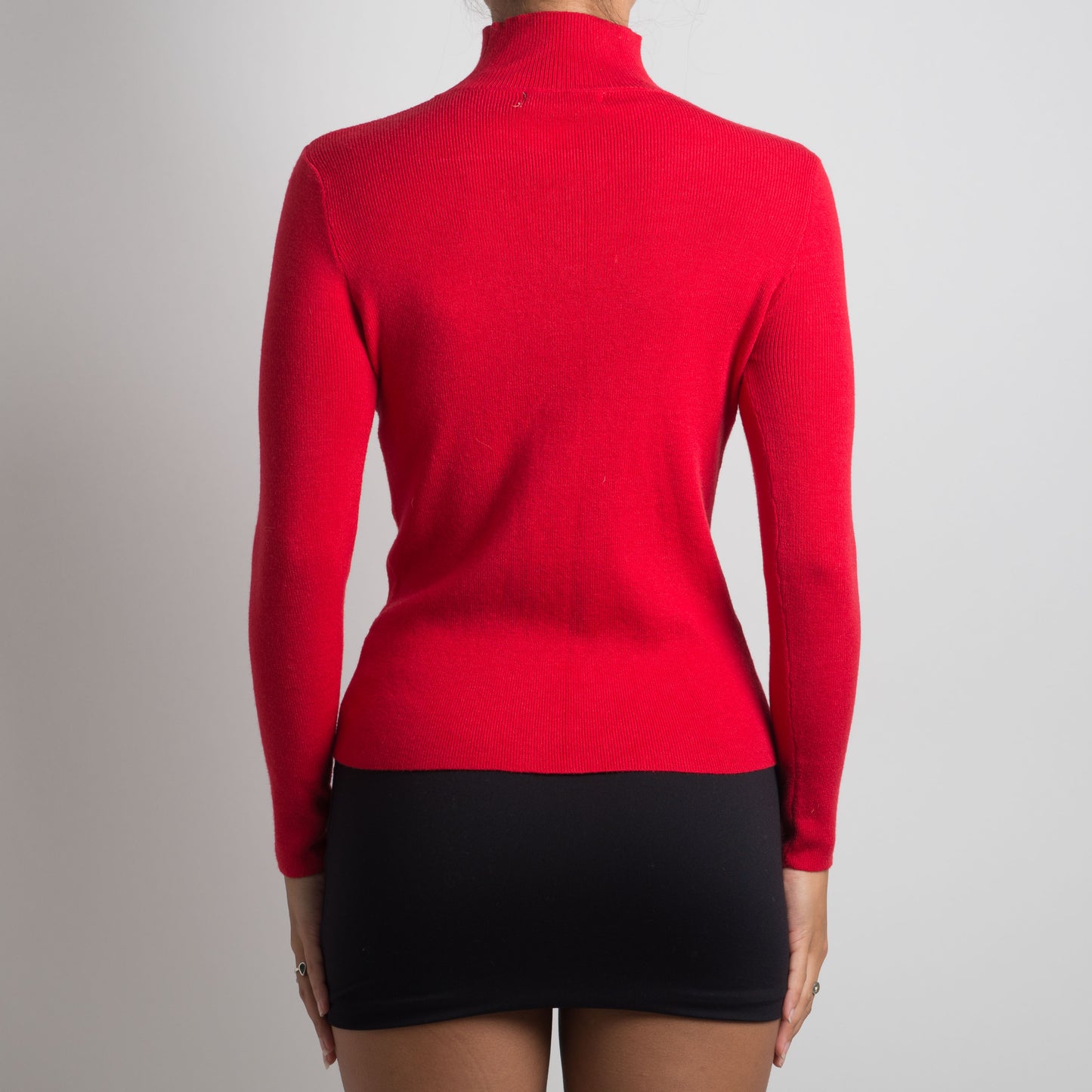 RED MOCKNECK LONG SLEEVE