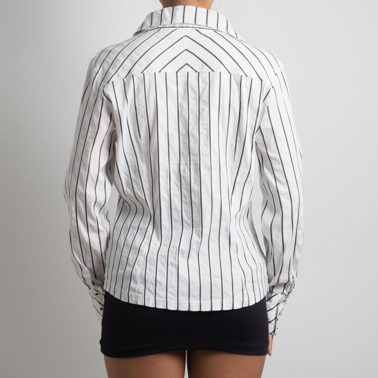 WHITE PINSTRIPE BLOUSE