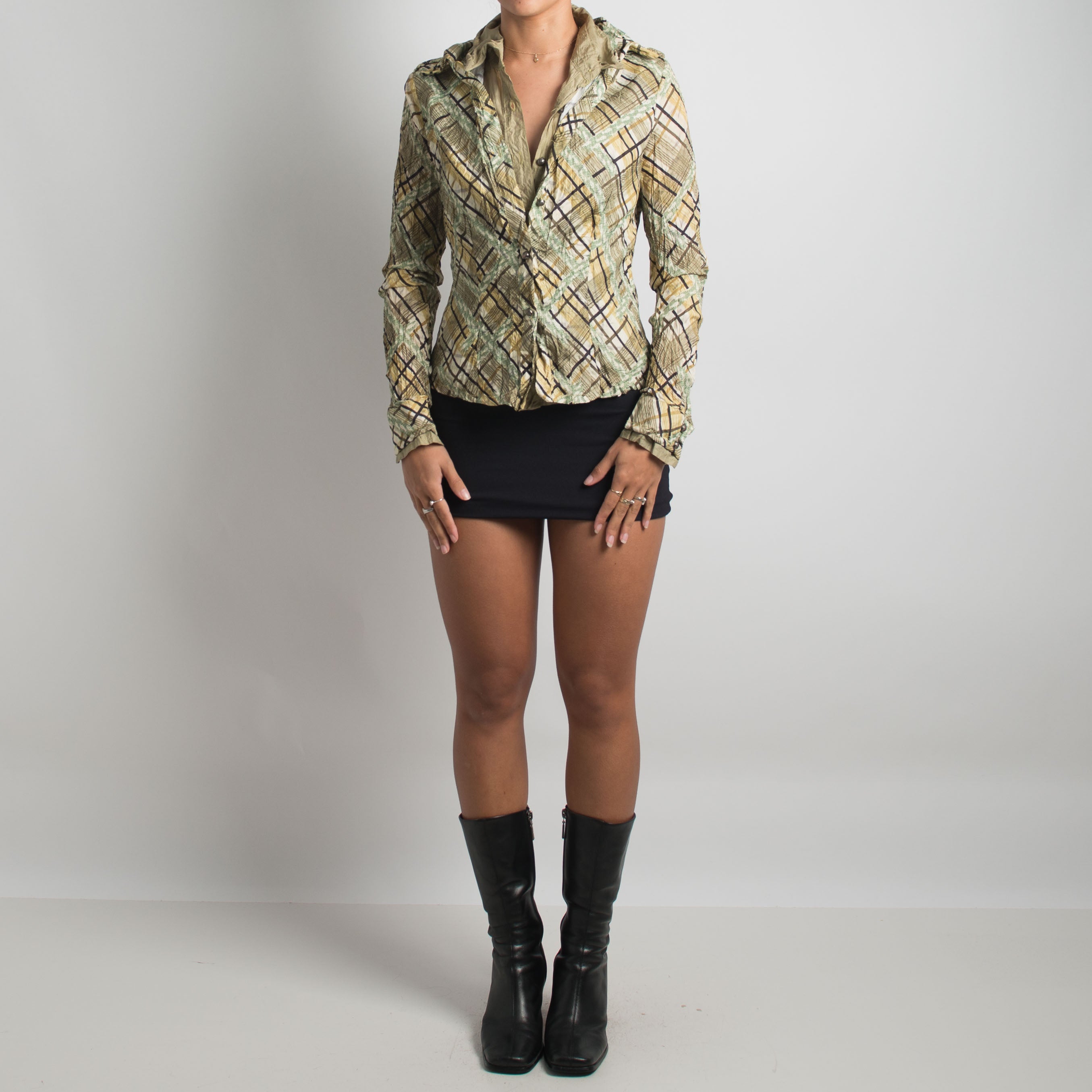 BLOUSE À SUPERPOSITIONS À MOTIFS