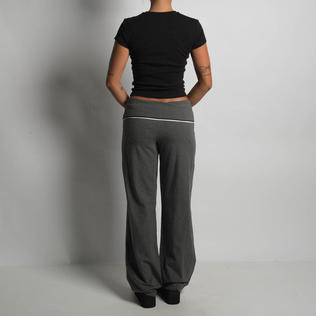 GREY FOLD OVER FLARE PANTS