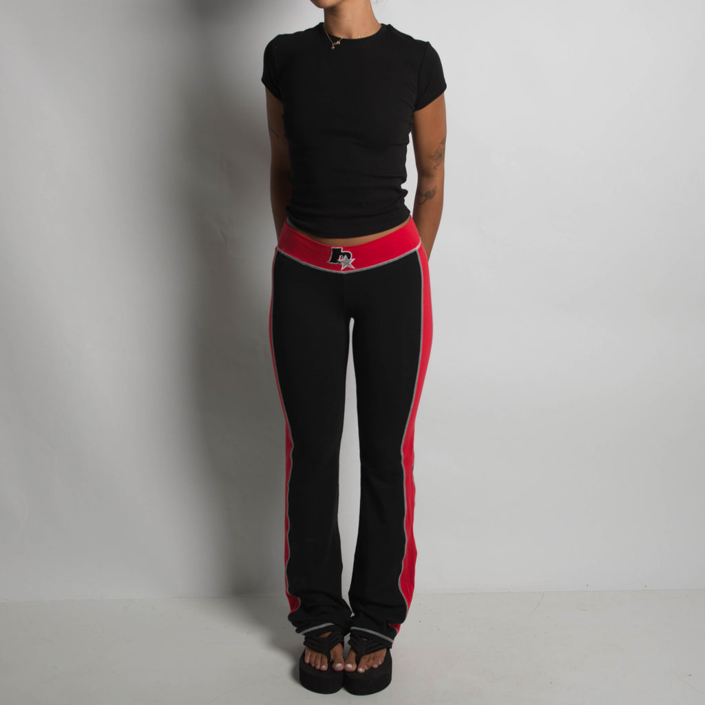 RED PANEL FLARED LEGGINGS