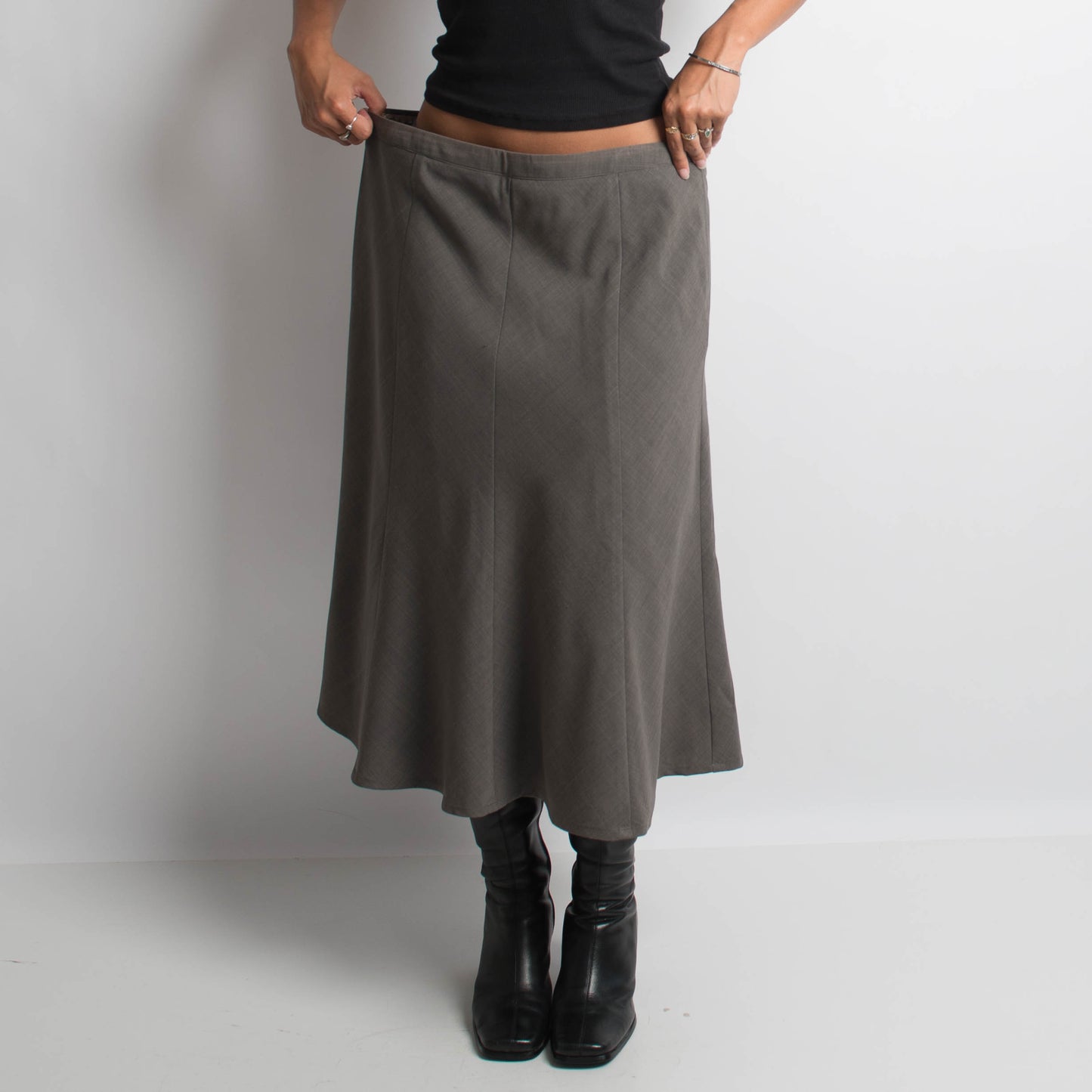 GREY MIDI SKIRT