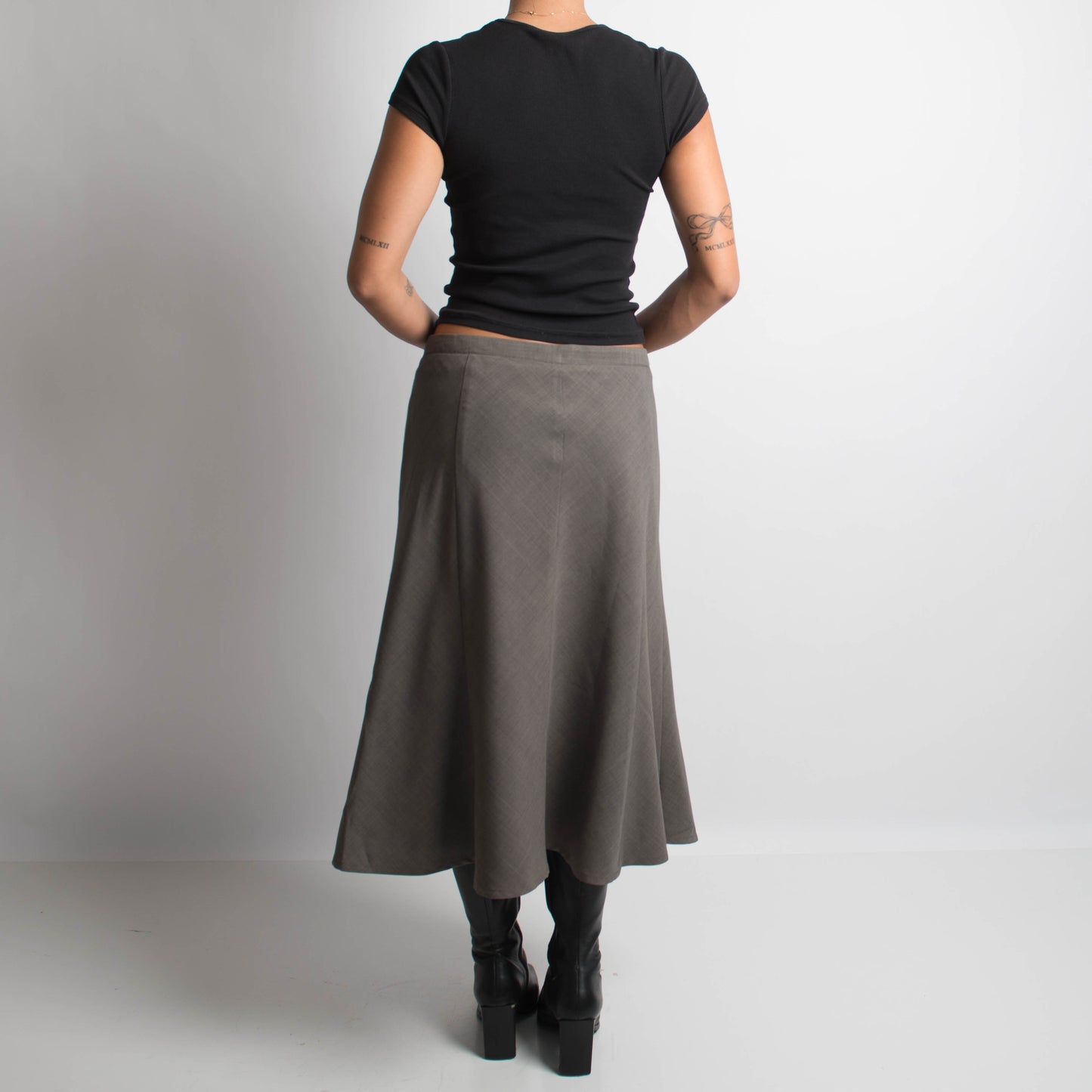 GREY MIDI SKIRT