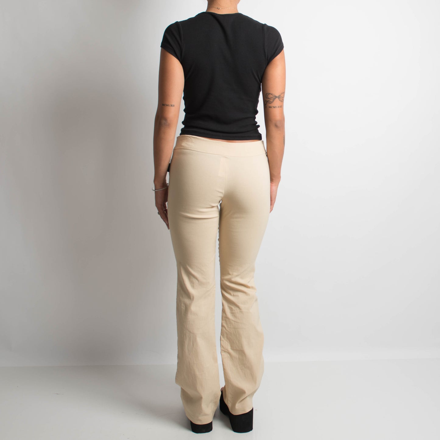 BEIGE BOOTCUT PANTS