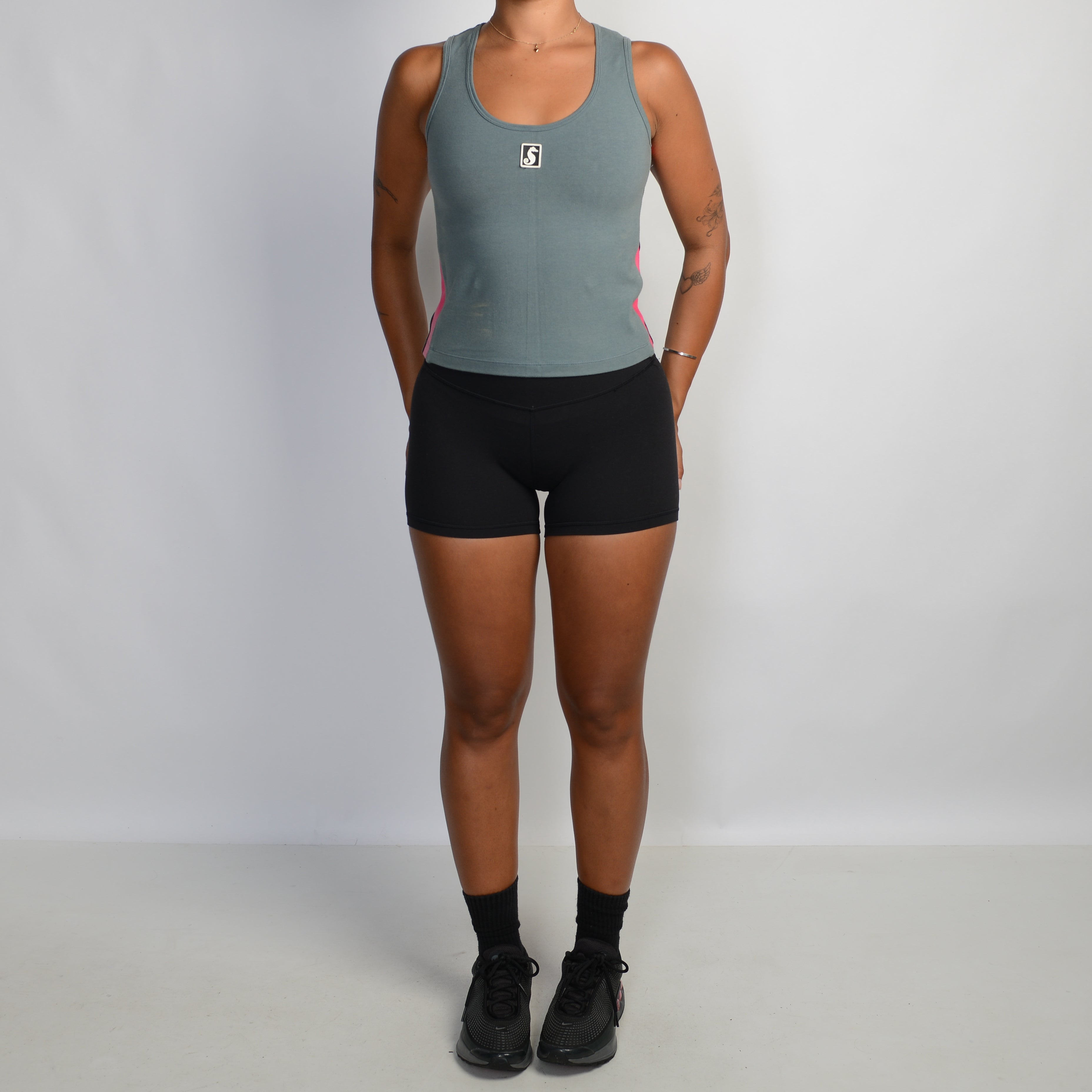 GREY PANEL TANK TOP