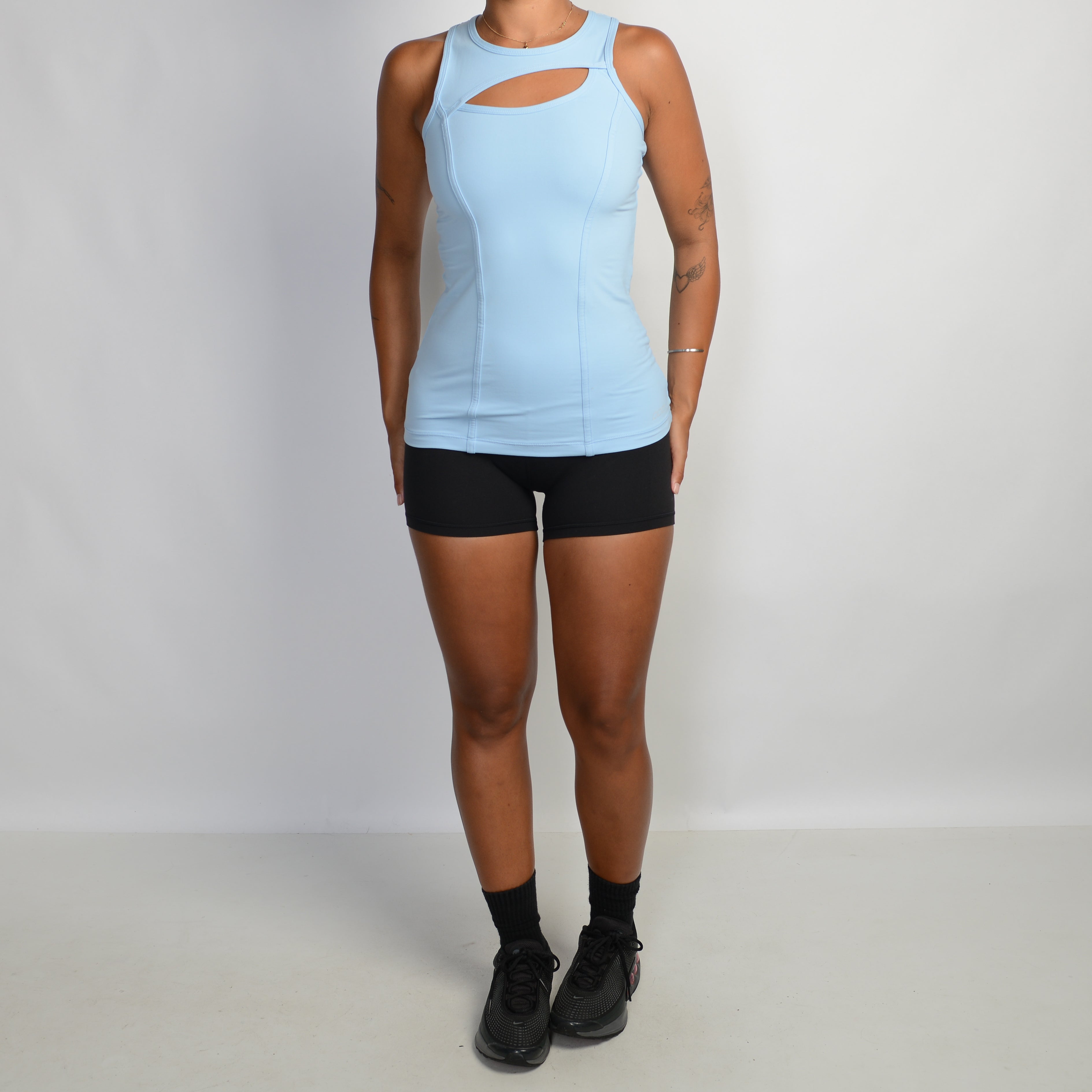 BLUE CUT OUT TANK TOP
