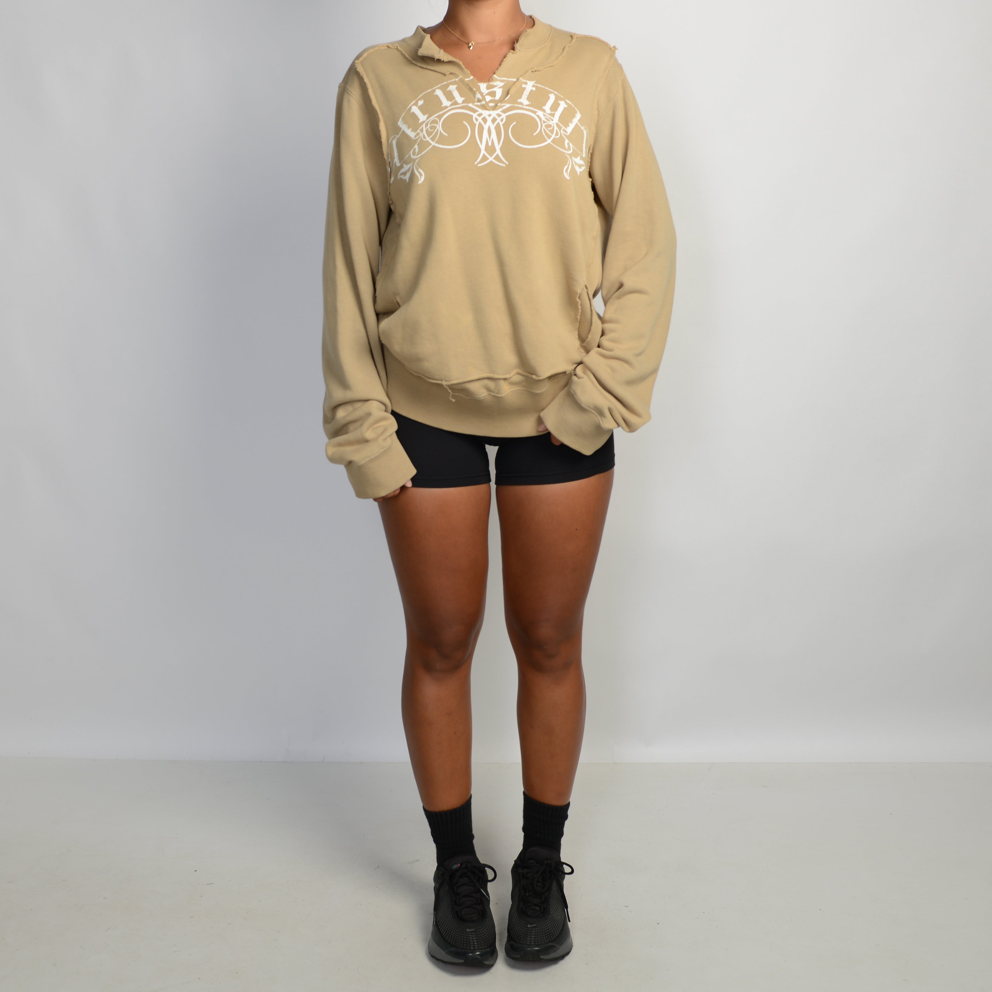 TAN DISTRESSED SWEATER