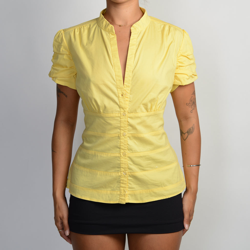 YELLOW SHORT SLEEVE BLOUSE