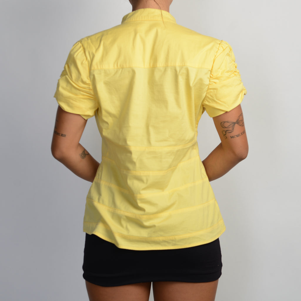 YELLOW SHORT SLEEVE BLOUSE