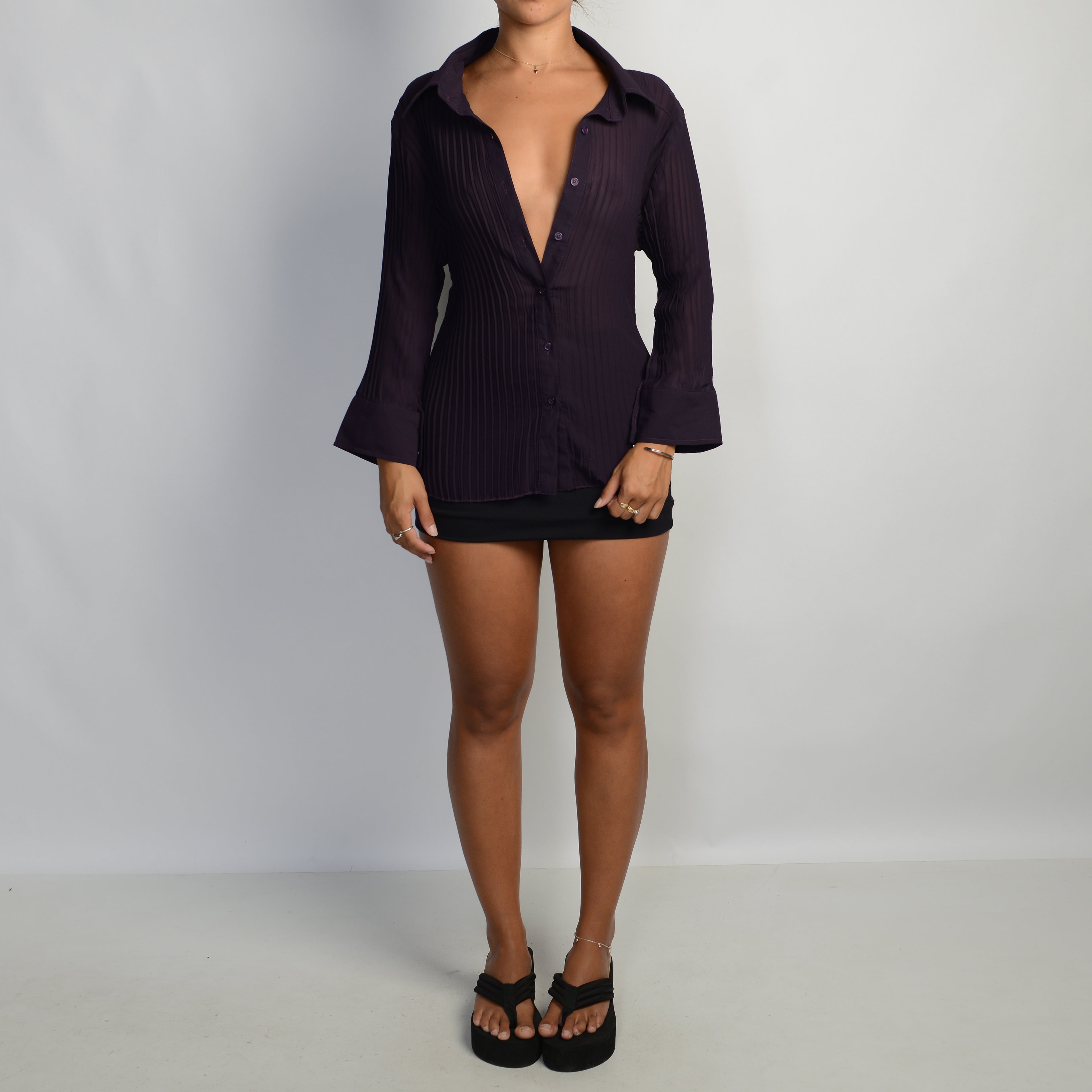 DEEP PURPLE PLEAT BLOUSE