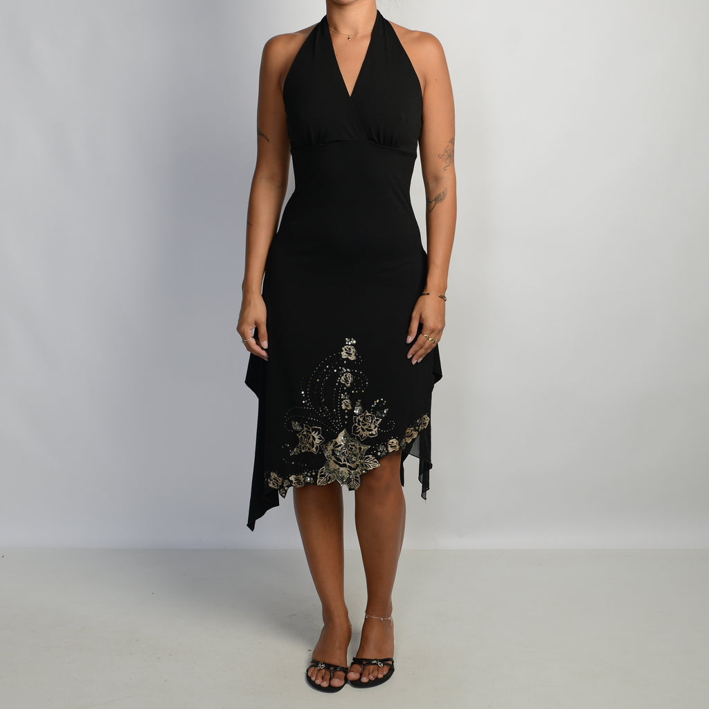 BLACK ASYMMETRIC DRESS