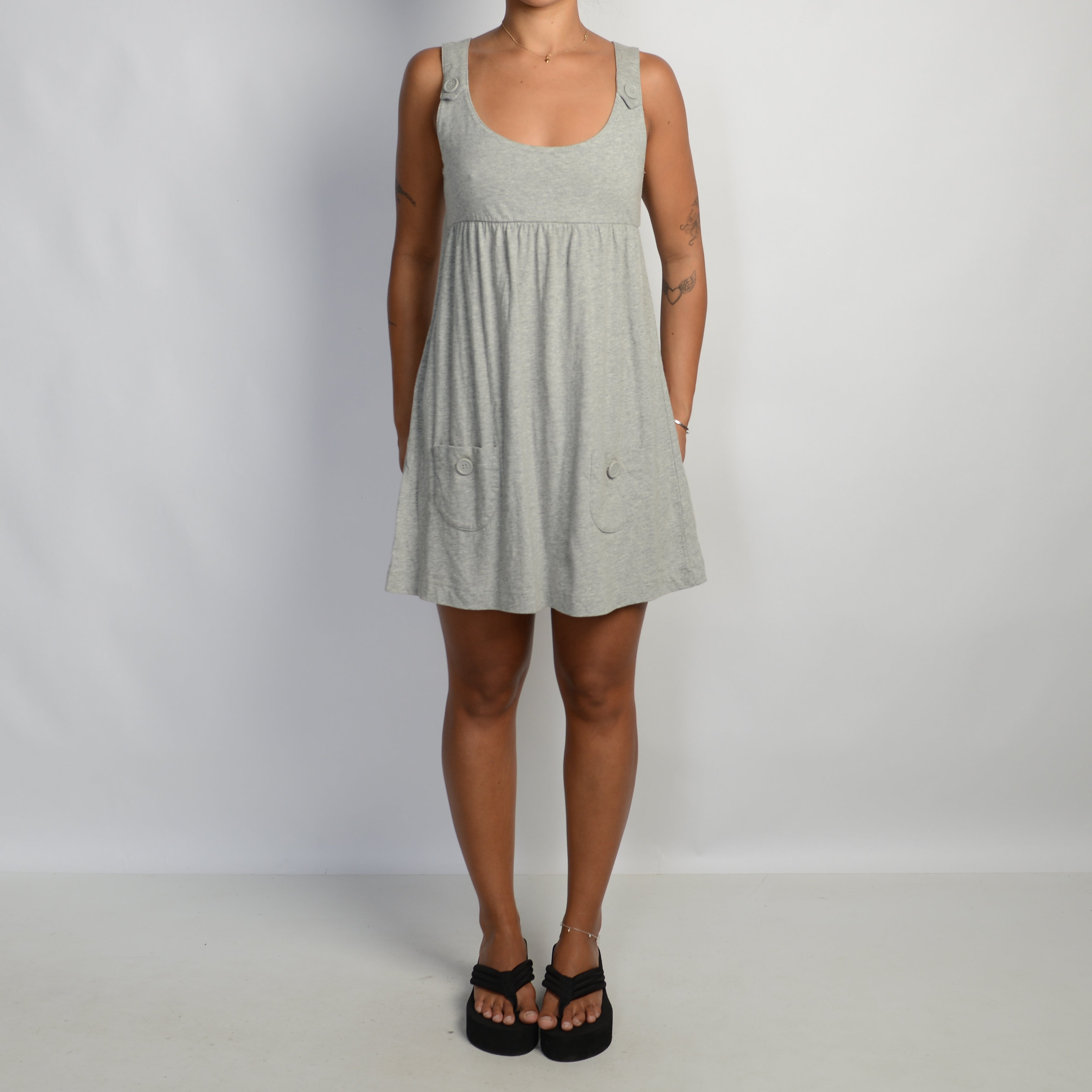 GREY BABYDOLL DRESS