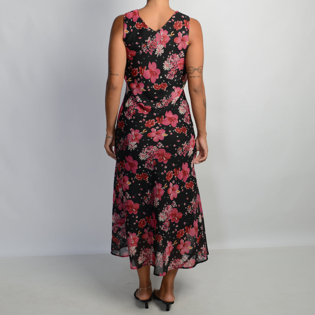 PINK FLORAL MIDI DRESS