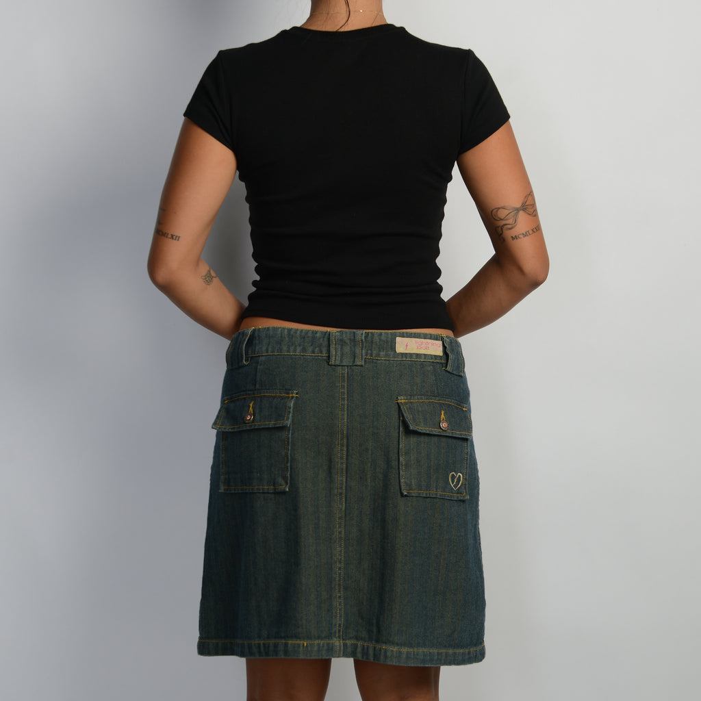 DENIM KNEE LENGTH SKIRT