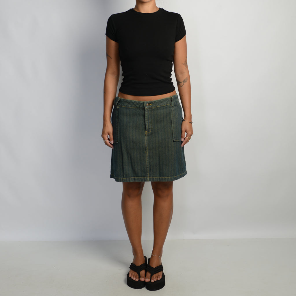 DENIM KNEE LENGTH SKIRT