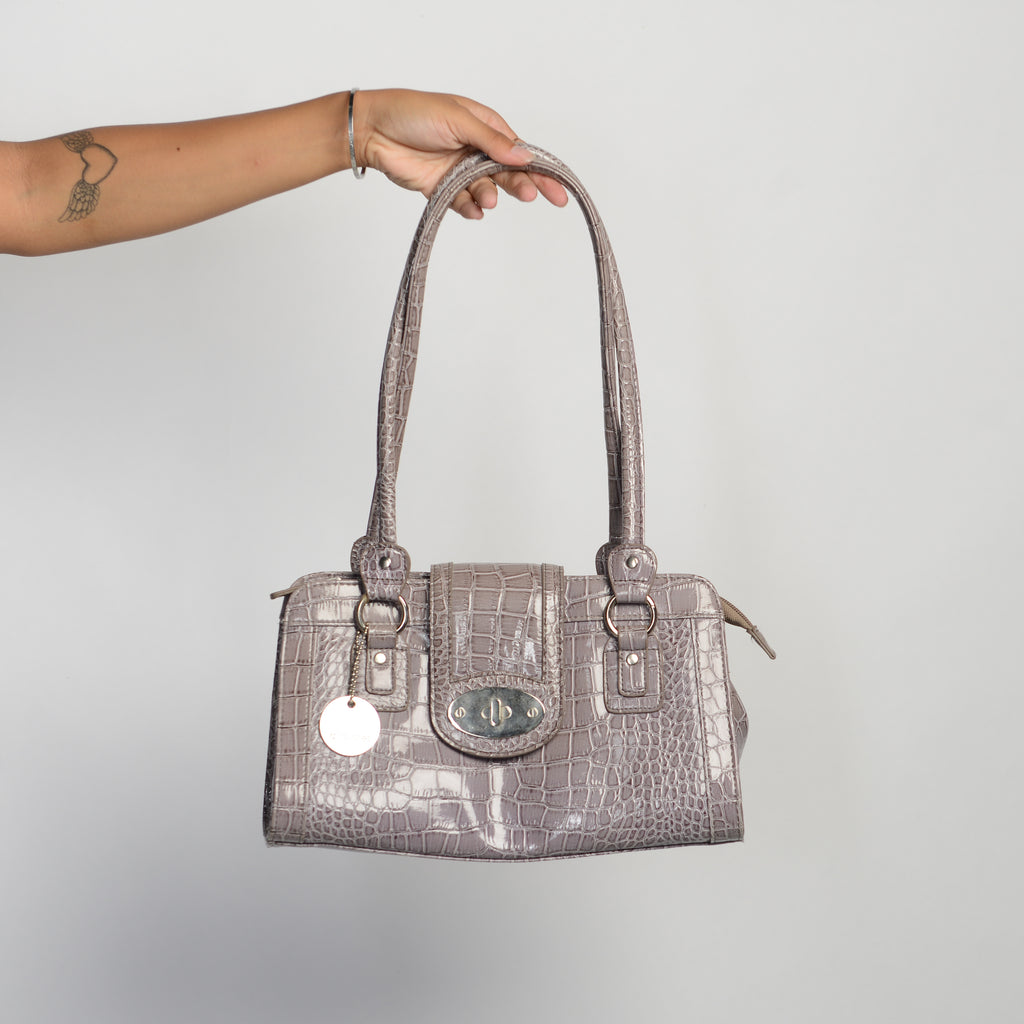 LILAC REPTILE HANDBAG
