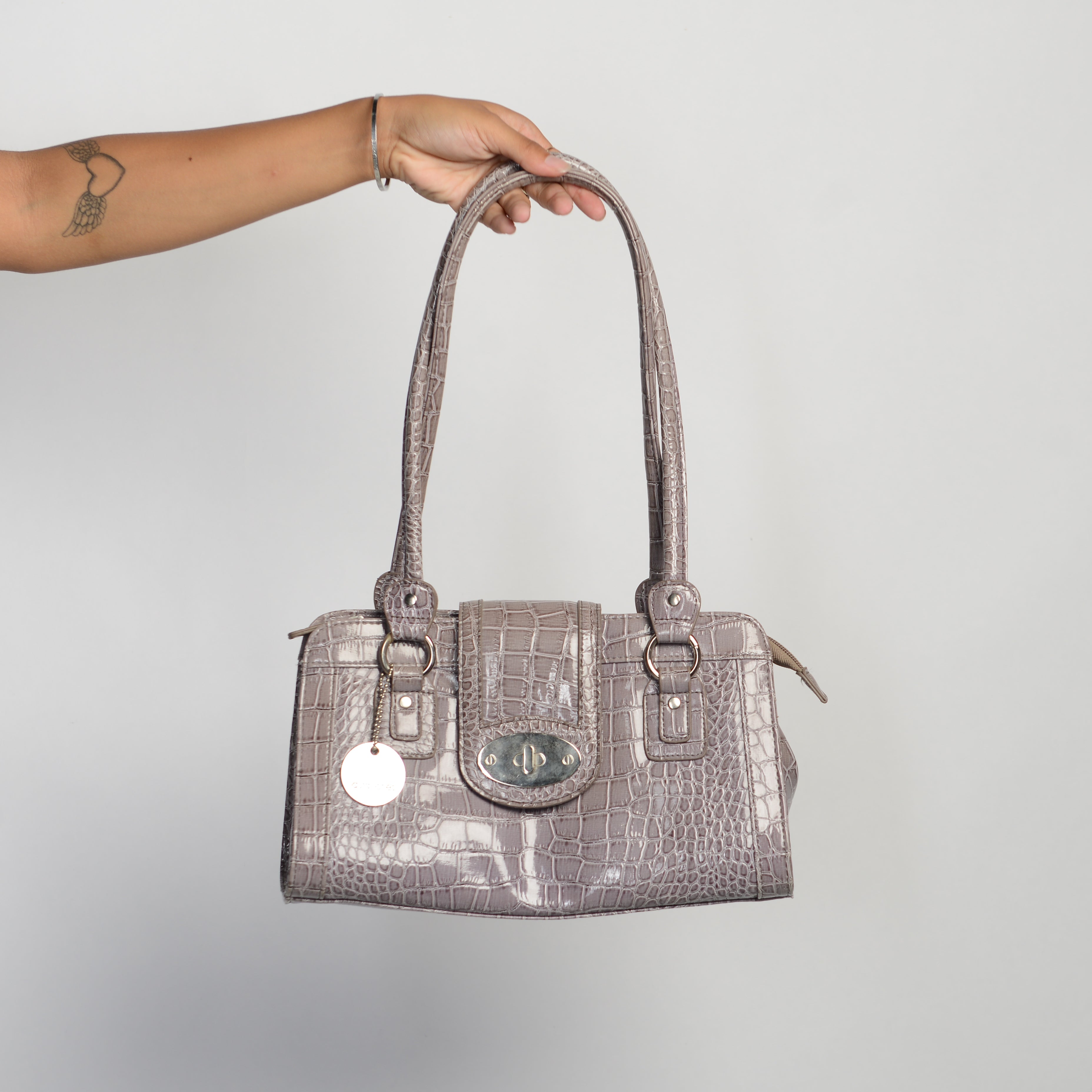 LILAC REPTILE HANDBAG
