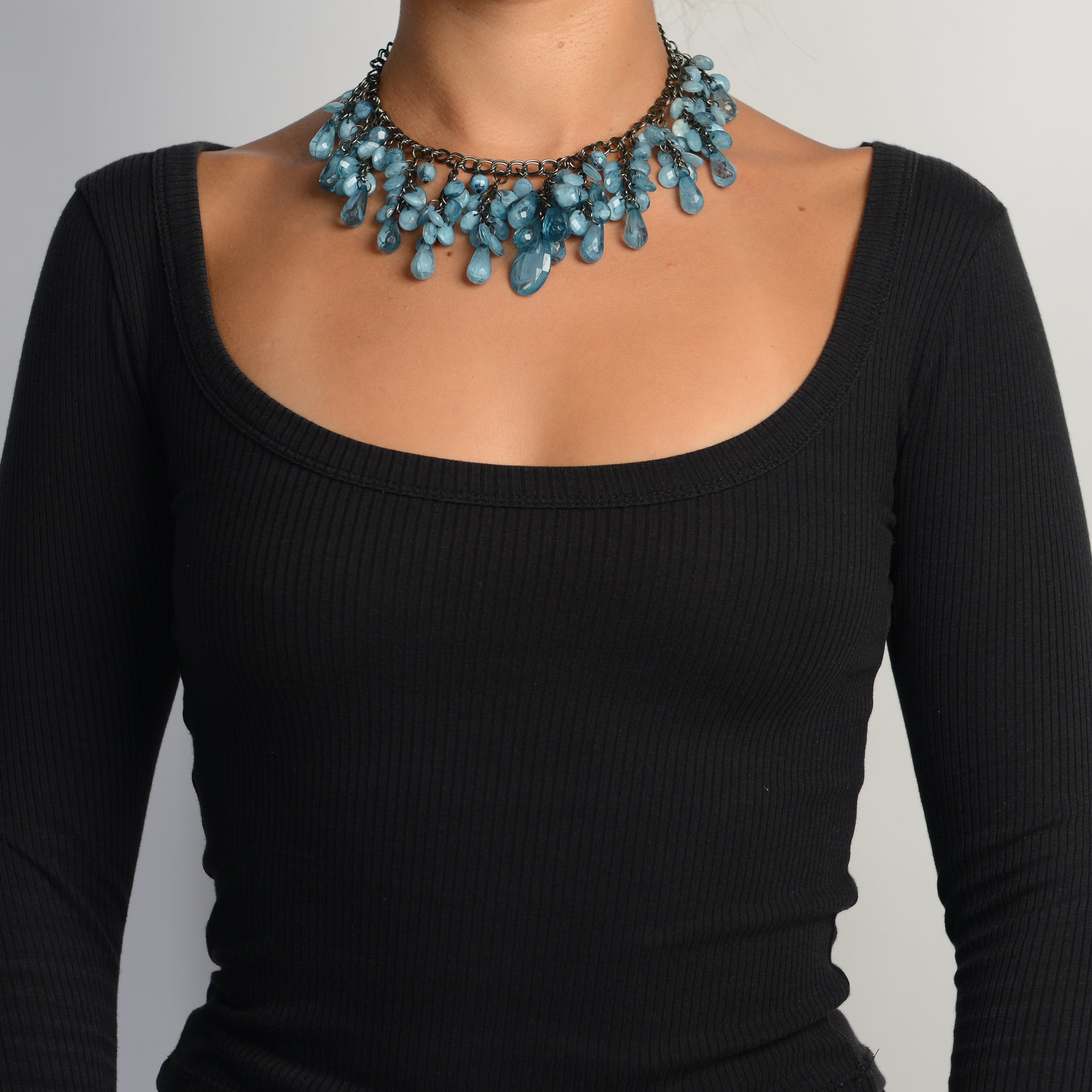 BLUE BEADED NECKLACE