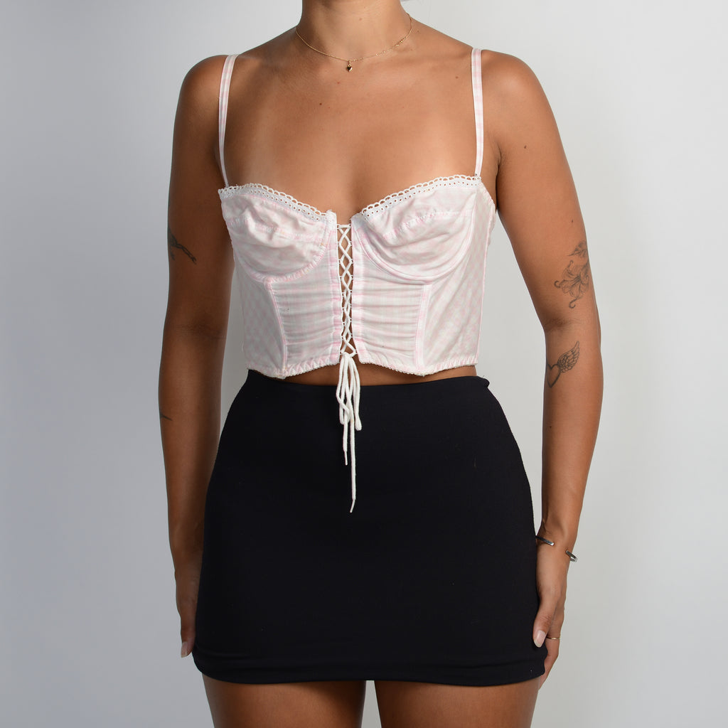 PINK PLAID BUSTIER