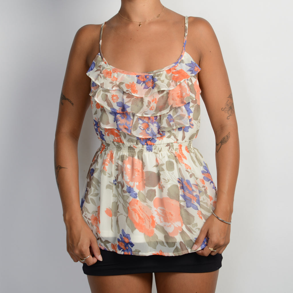 FLORAL RUFFLE CAMISOLE