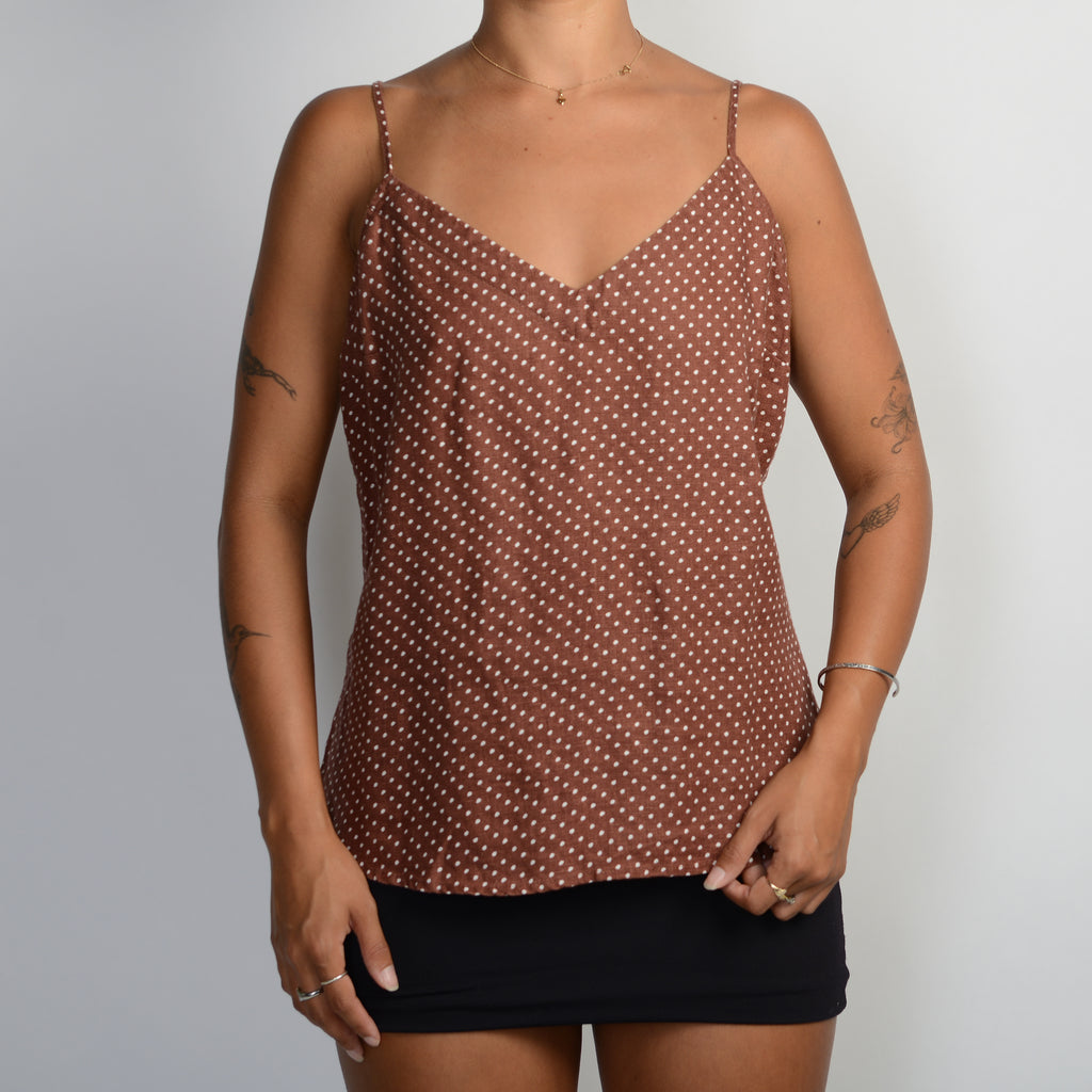 BROWN LINEN CAMISOLE