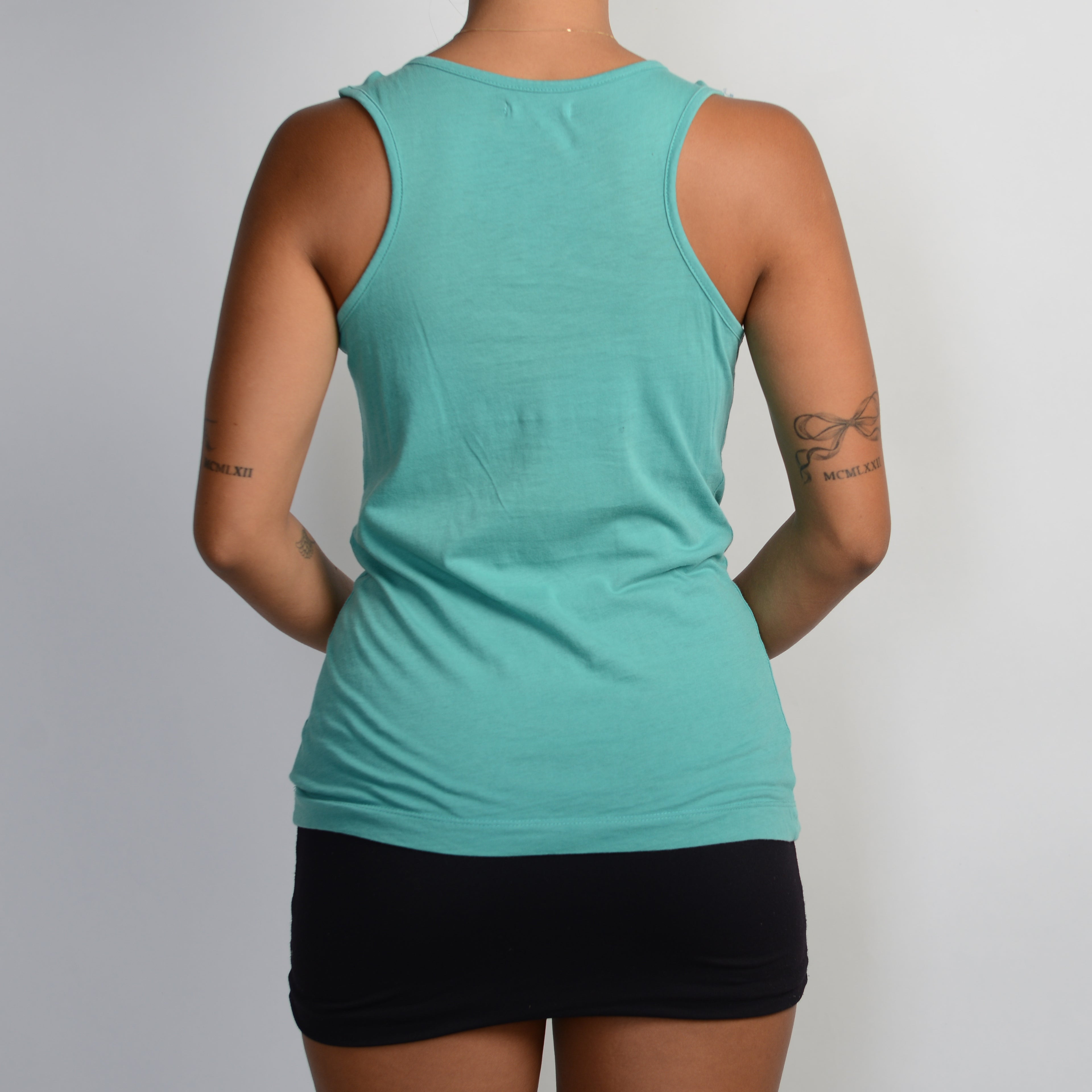 TEAL RUFFLE TANK TOP