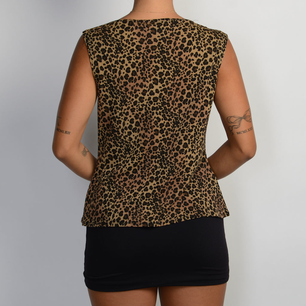 PATTERN COWL NECK TOP