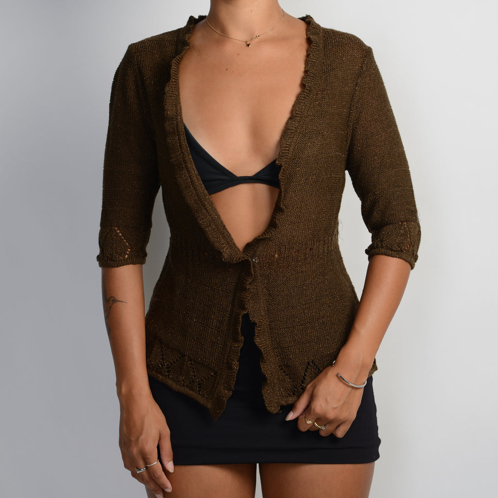 BROWN KNIT TOP