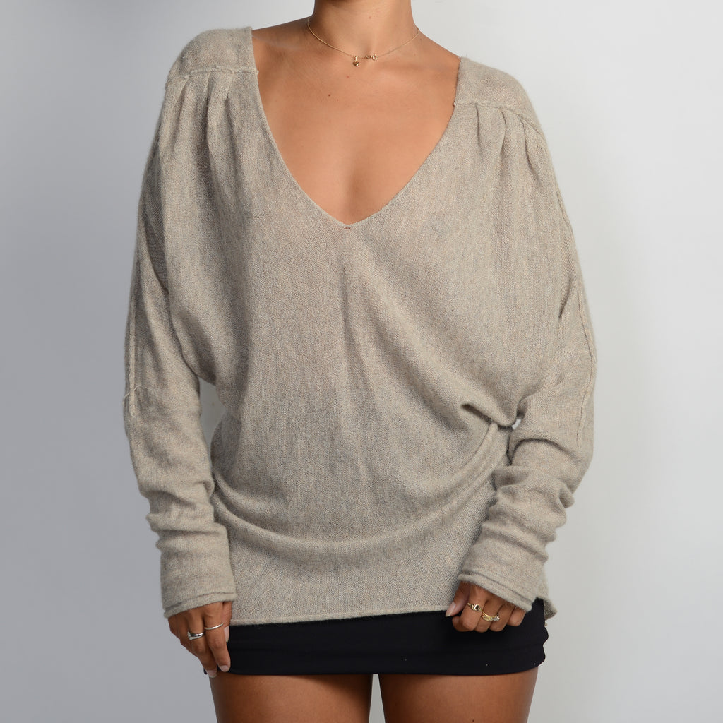 TAUPE WOOL SWEATER