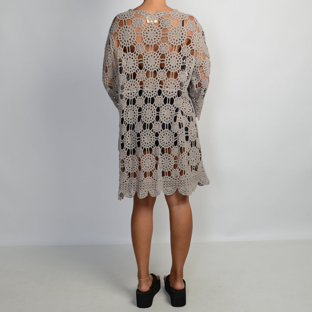 GREY CROCHET CARDIGAN