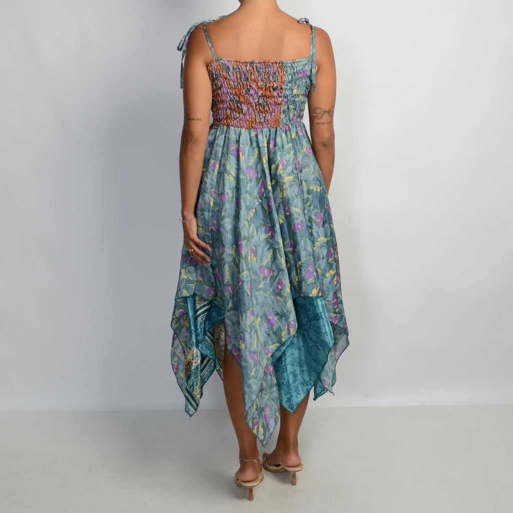 ASYMMETRIC PATTERN MIDI DRESS