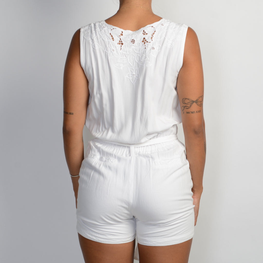 WHITE BRODERIE ROMPER