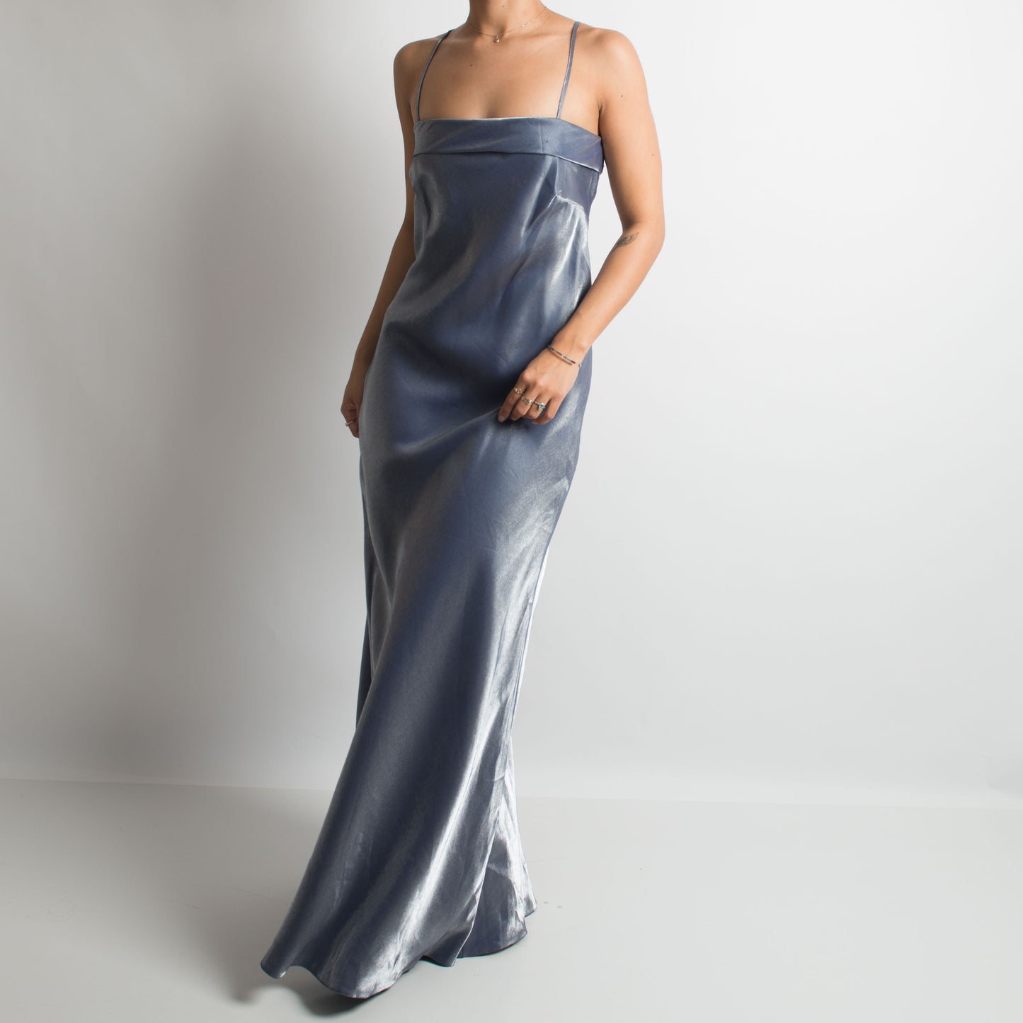 METALLIC DUO CHROME GOWN