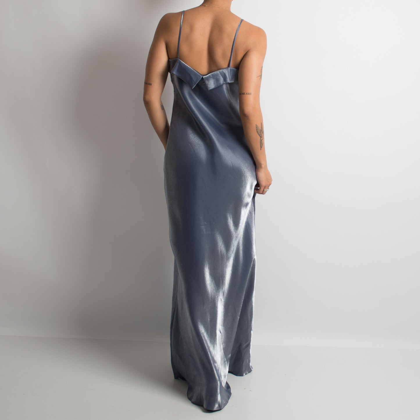 METALLIC DUO CHROME GOWN