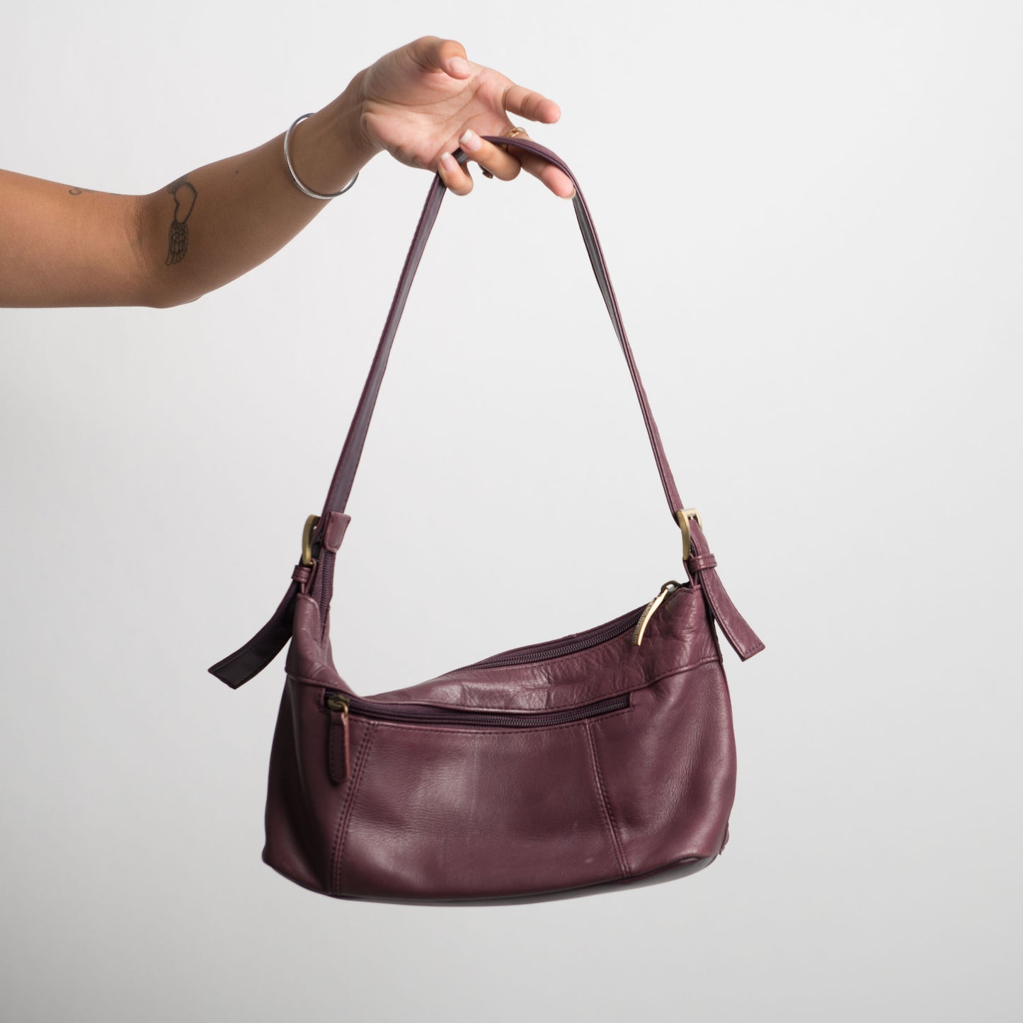 PURPLE LEATHER HANDBAG