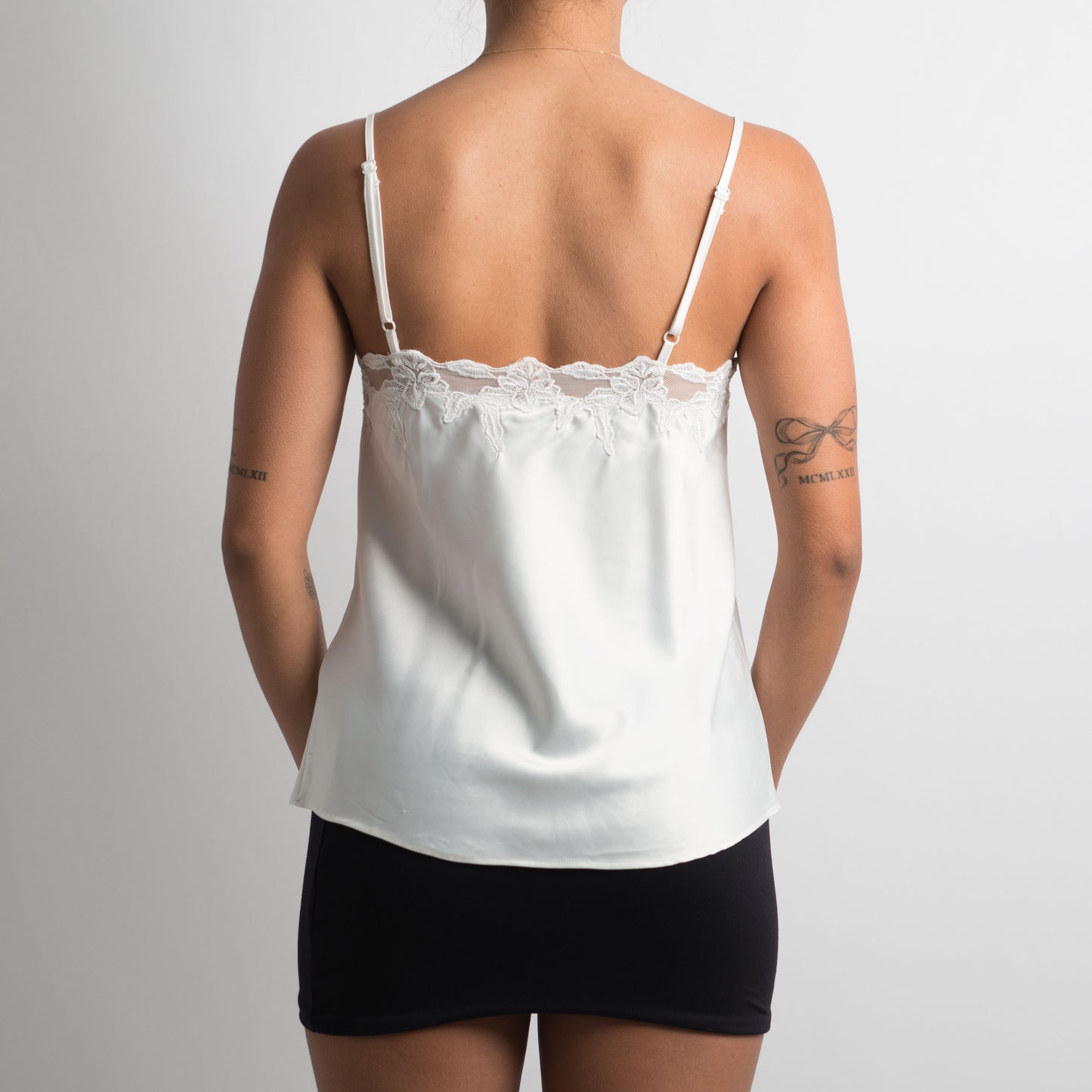 WHITE SATIN CAMISOLE