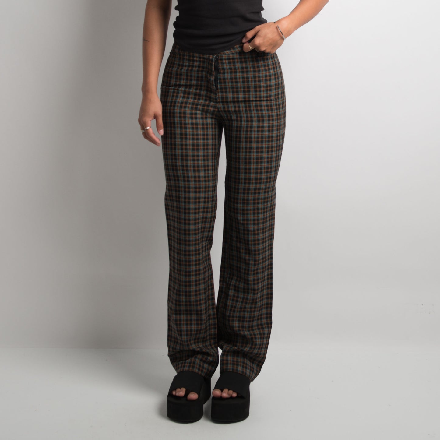 PLAID SLIM FIT TROUSERS