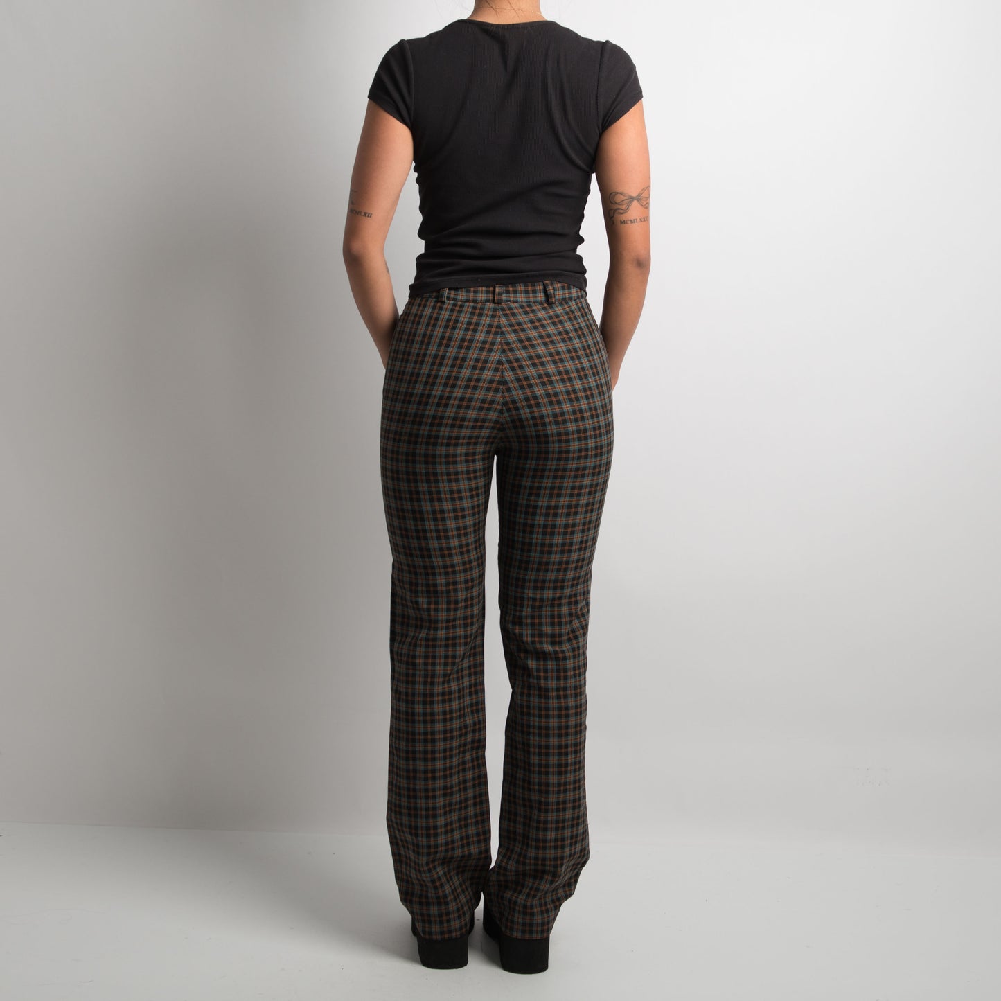 PLAID SLIM FIT TROUSERS