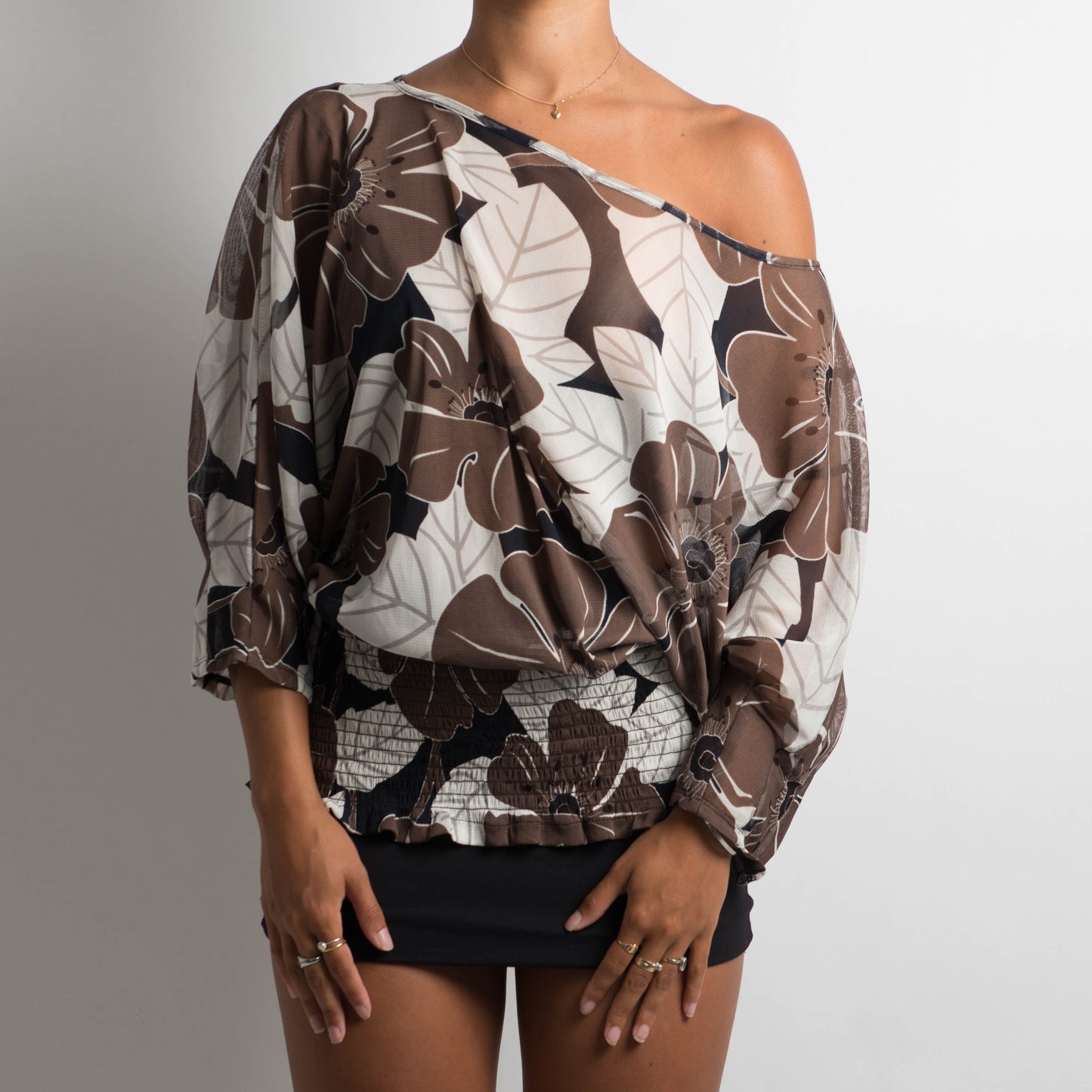 FLORAL MESH LONG SLEEVE