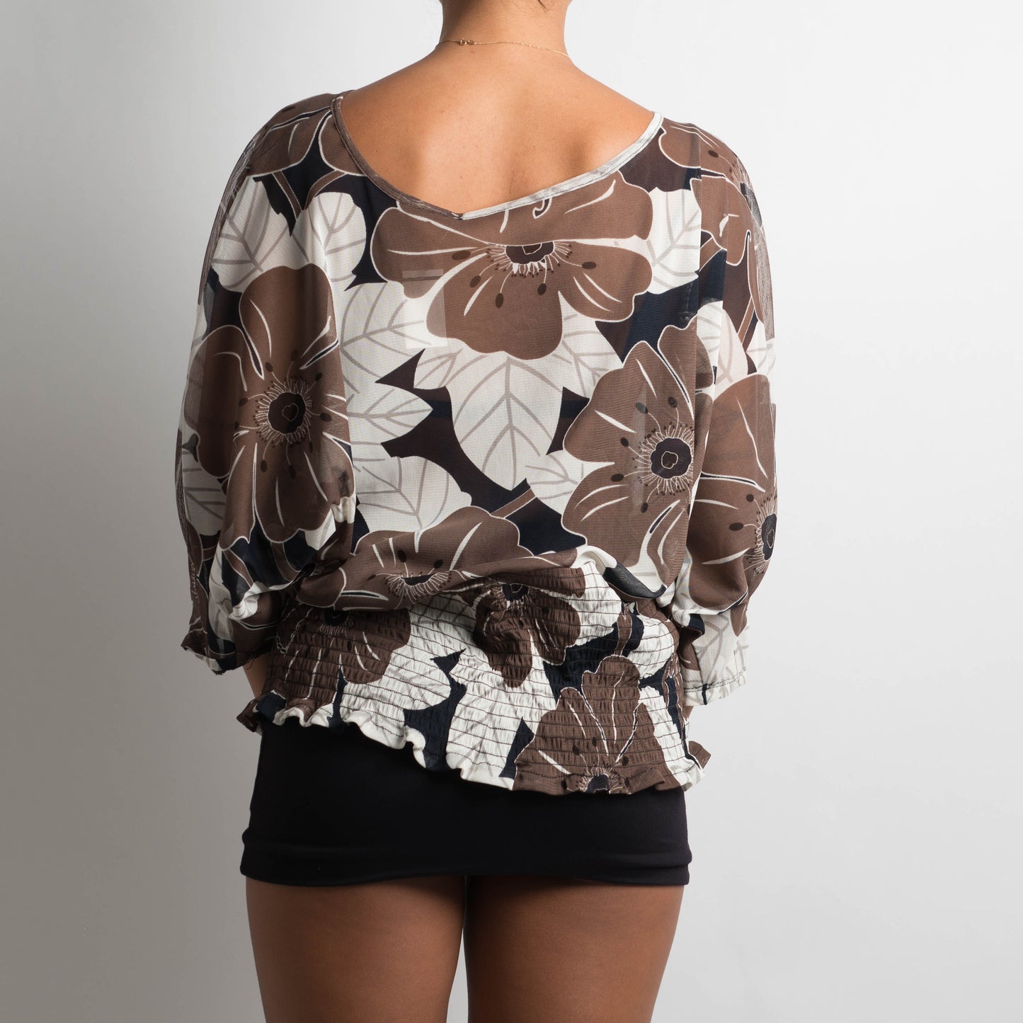 FLORAL MESH LONG SLEEVE