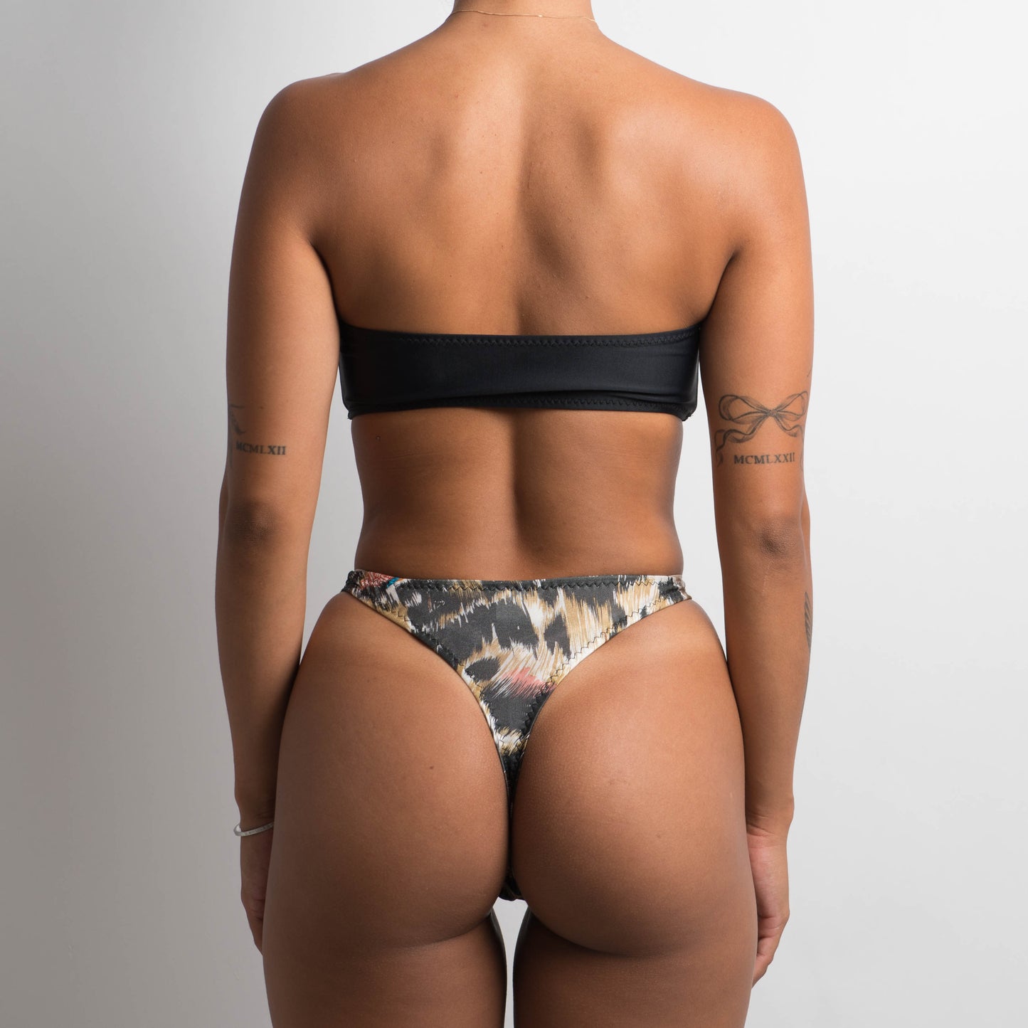 ANIMAL PRINT THONG BIKINI BOTTOM