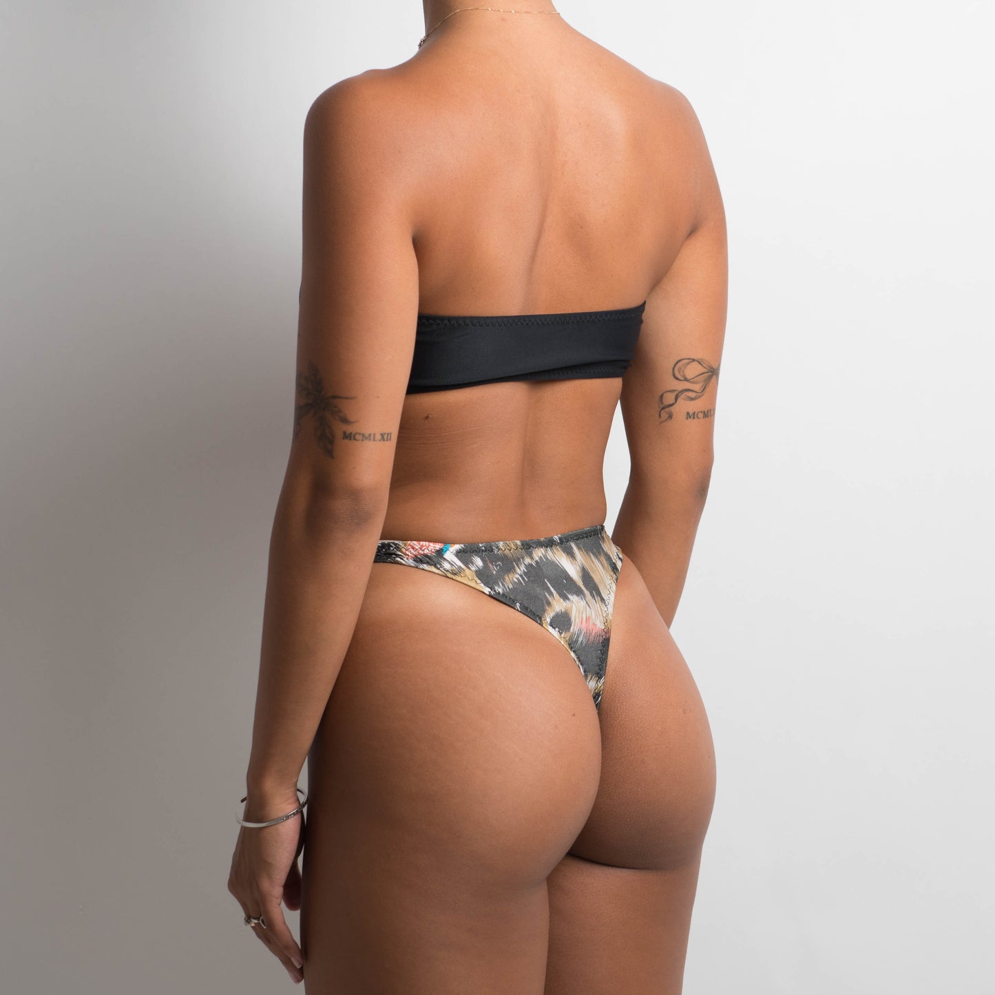 ANIMAL PRINT THONG BIKINI BOTTOM