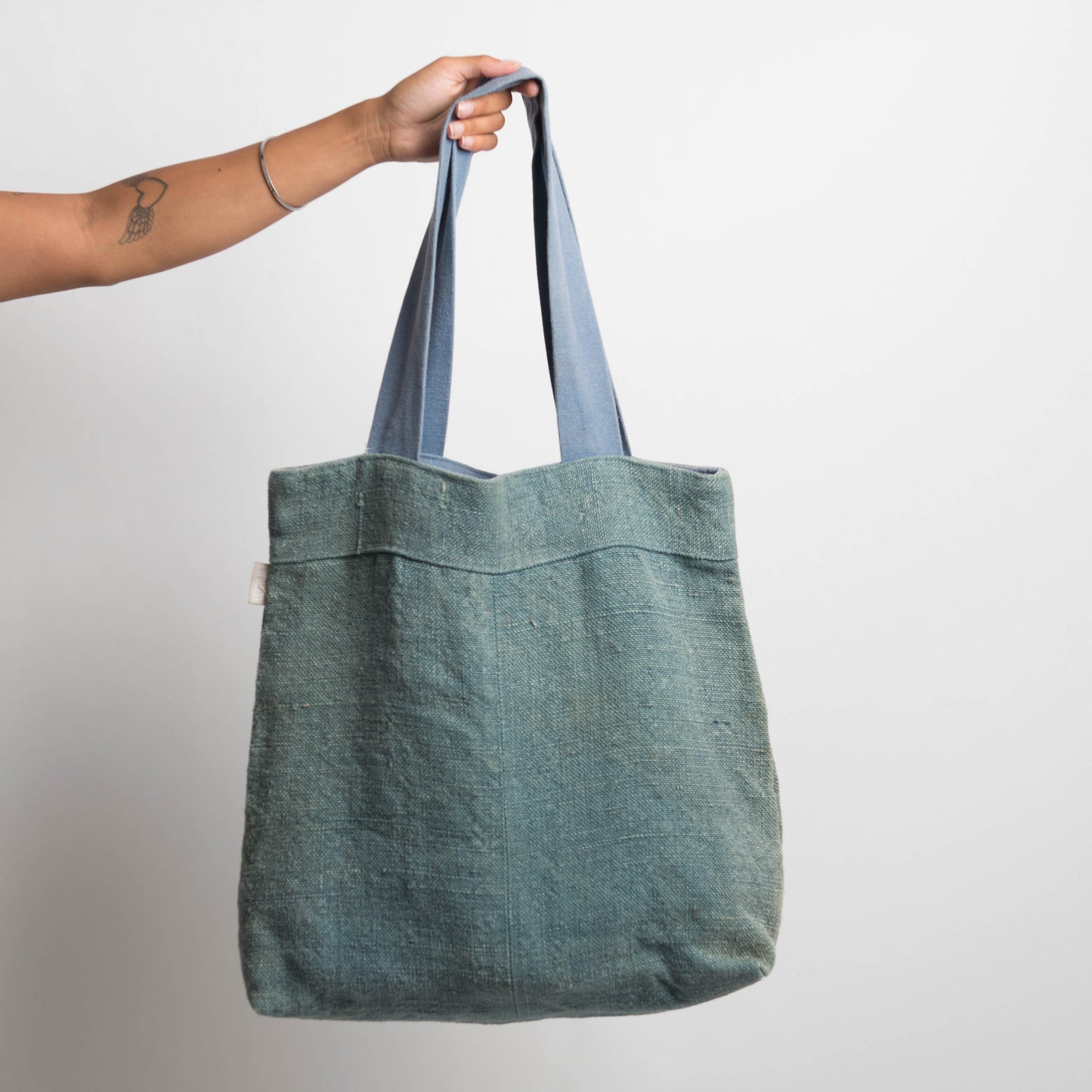 FADED DENIM TOTE BAG