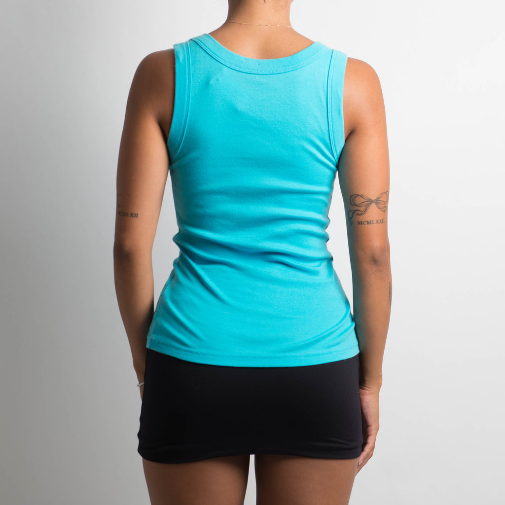 BRIGHT BLUE BEADED TANK TOP