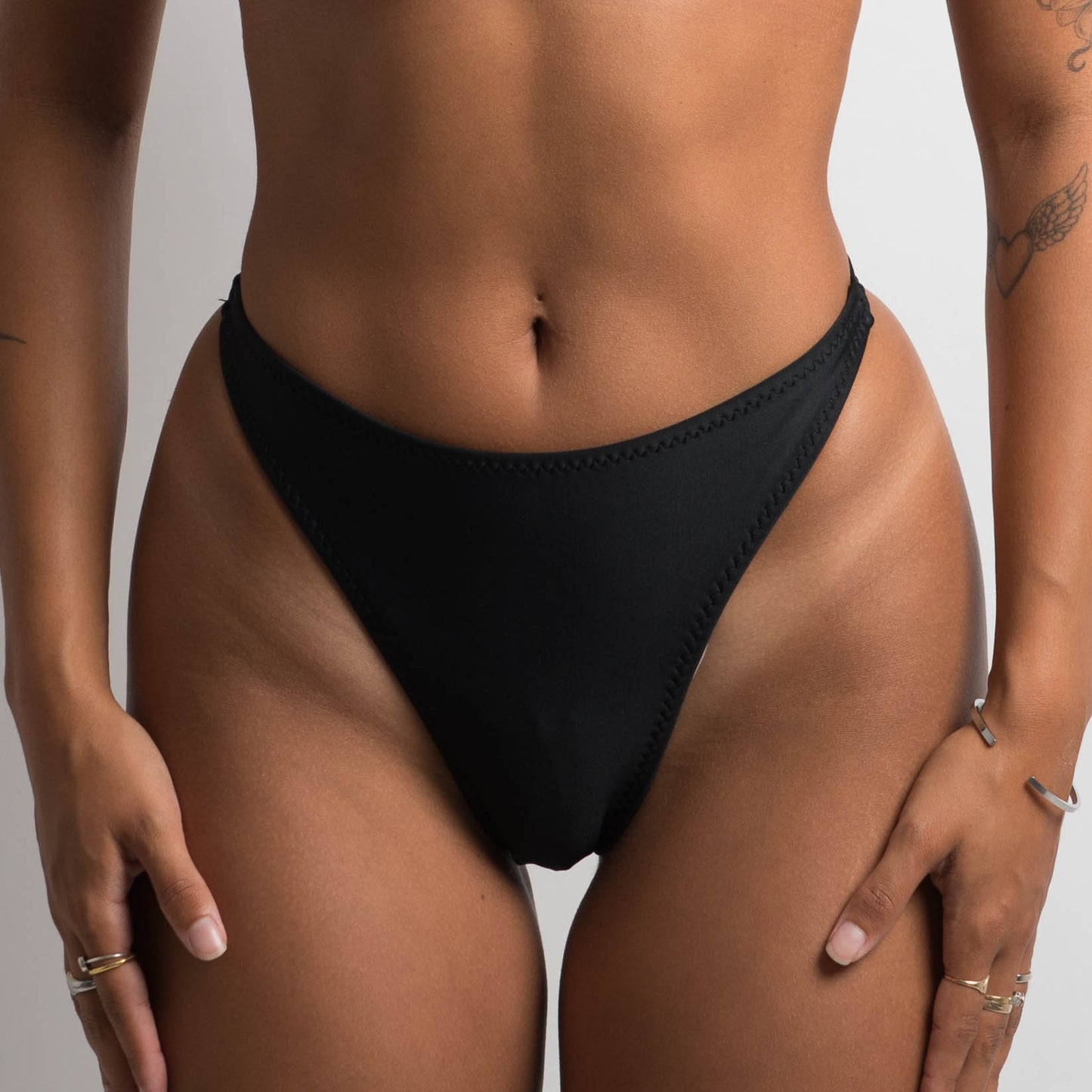 BLACK THONG BIKINI BOTTOM