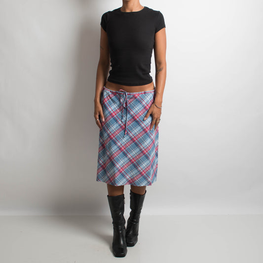 BRIGHT PLAID MIDI SKIRT