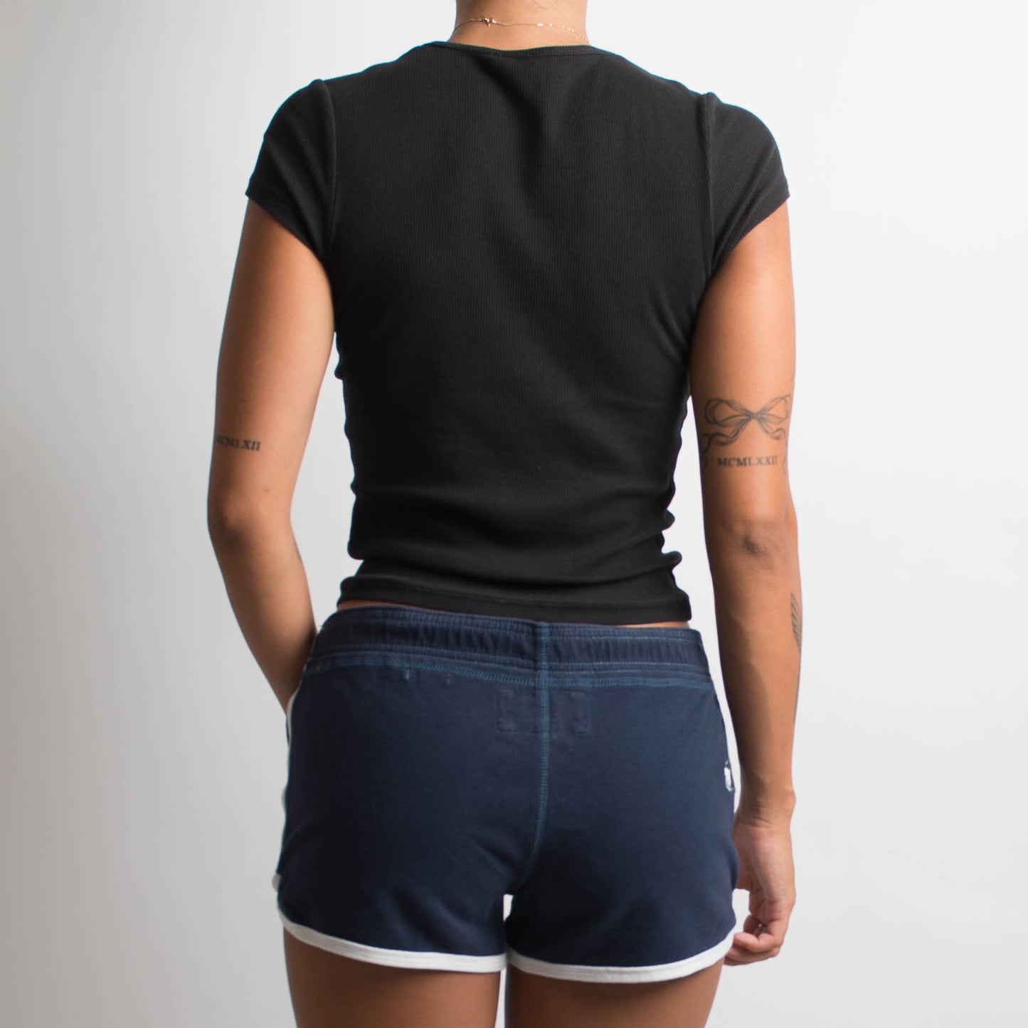 NAVY MINI SHORTS