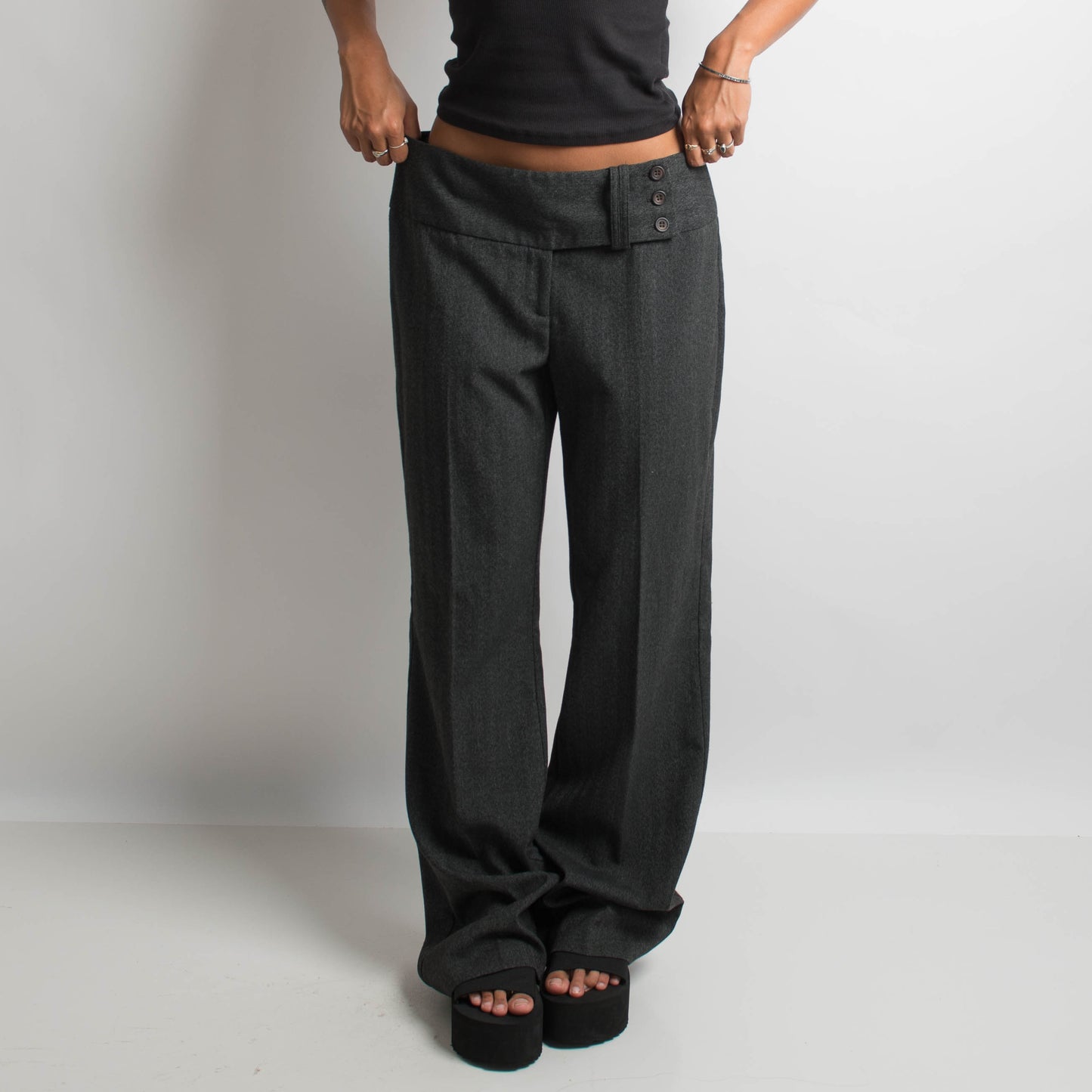 CHARCOAL BOOTCUT PANTS