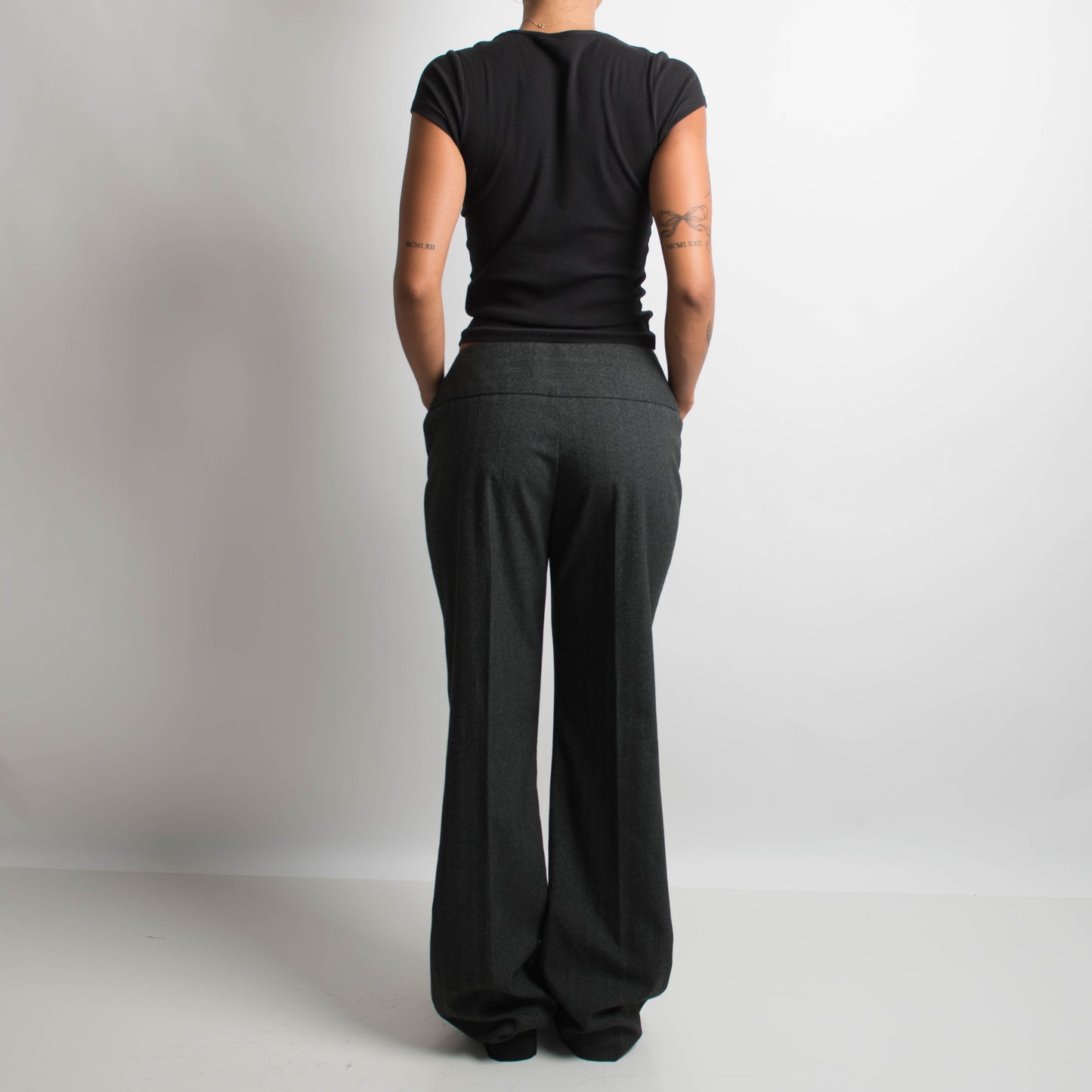 CHARCOAL BOOTCUT PANTS