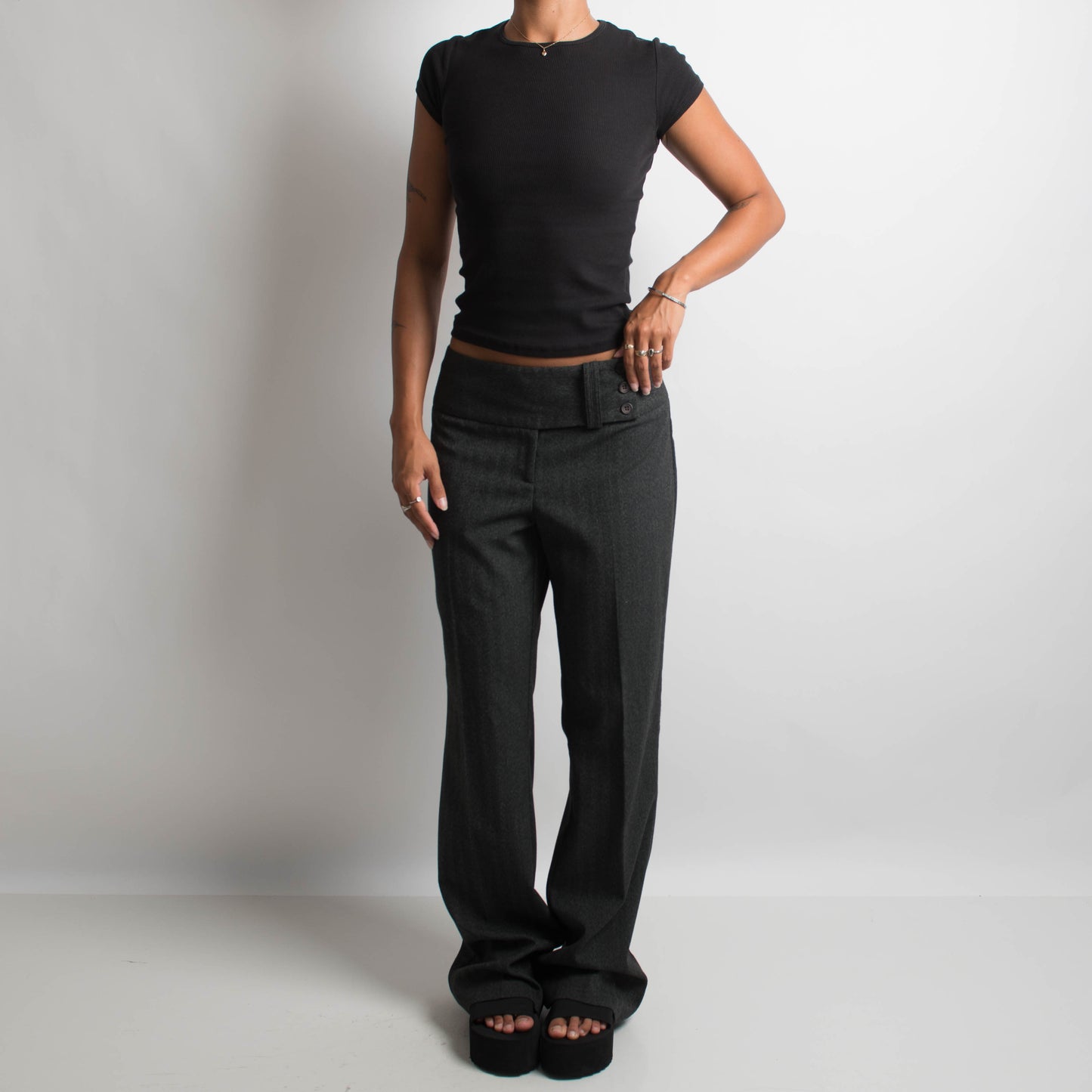 CHARCOAL BOOTCUT PANTS